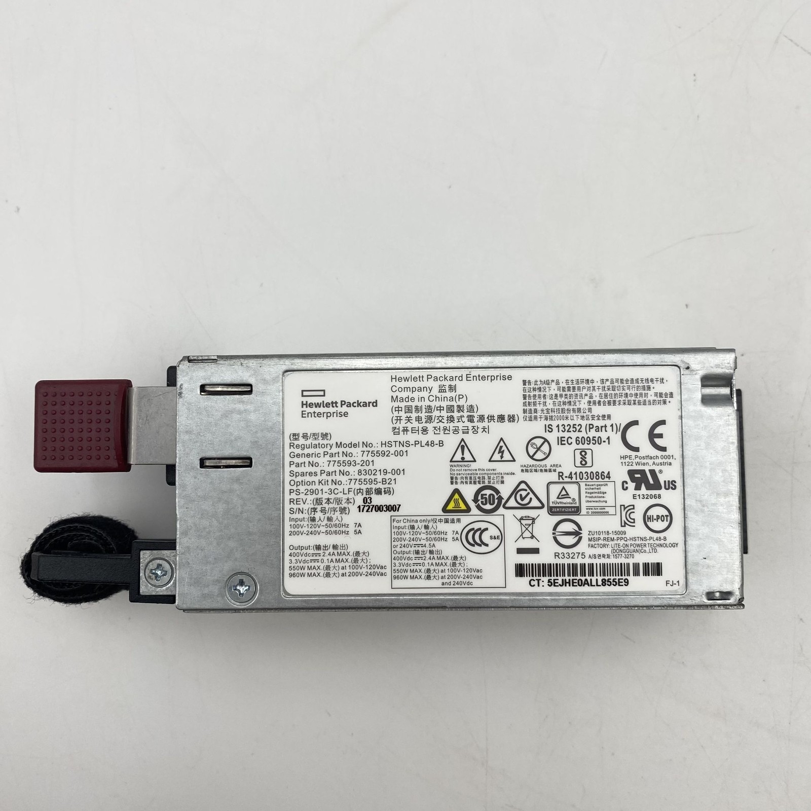 HP 800W/900W GOLD AC POWER INPUT MODULE 830219-001 744689-B21 754376-001