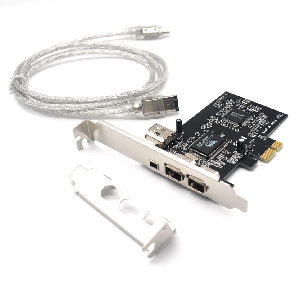 Padarsey PCIe 3 Ports 1394A Firewire Expansion Card, PCI Express 1X to Extern...