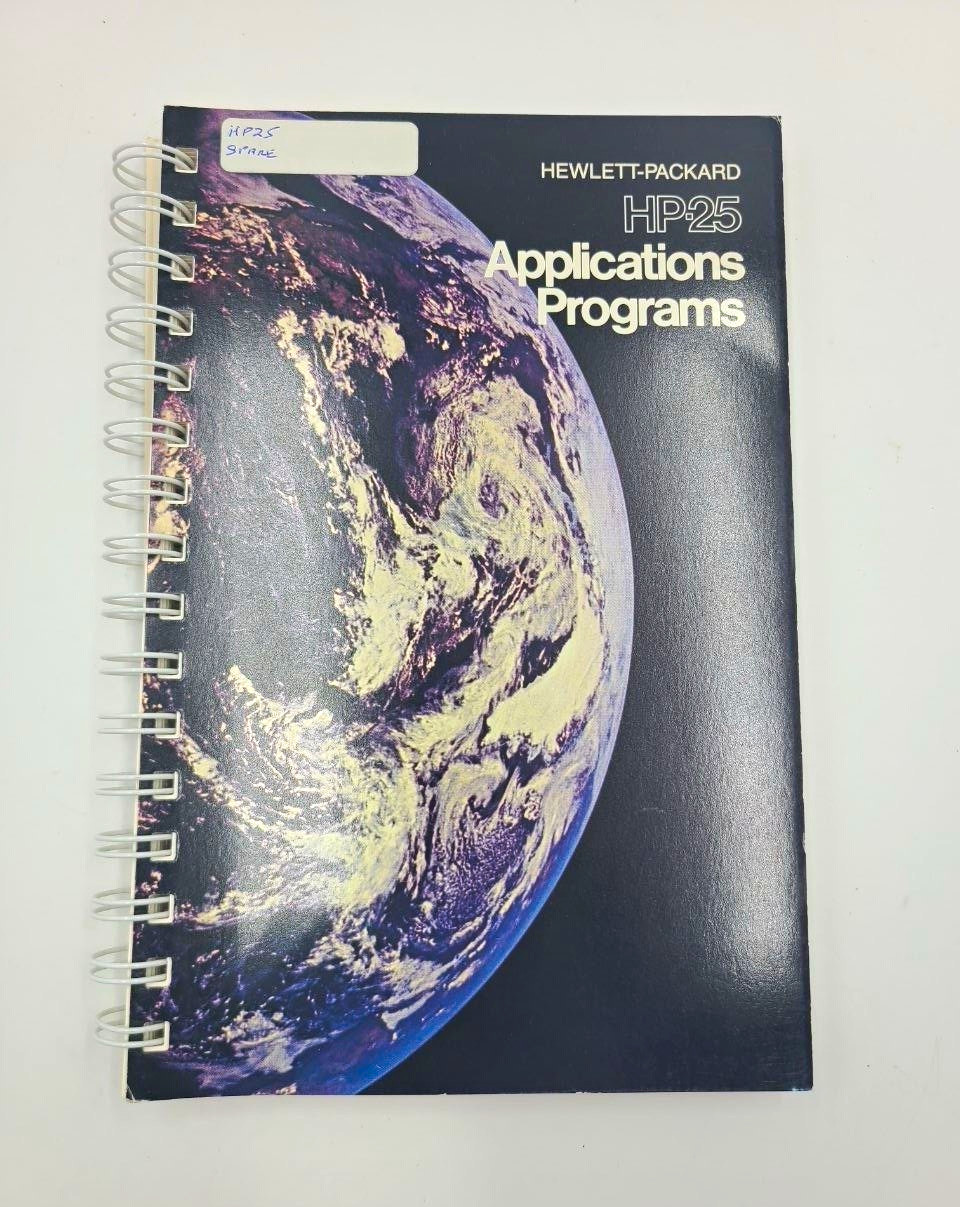 Vintage Hewlett-Packard HP-25 Applications Programs 1975 Manual 00025-90011