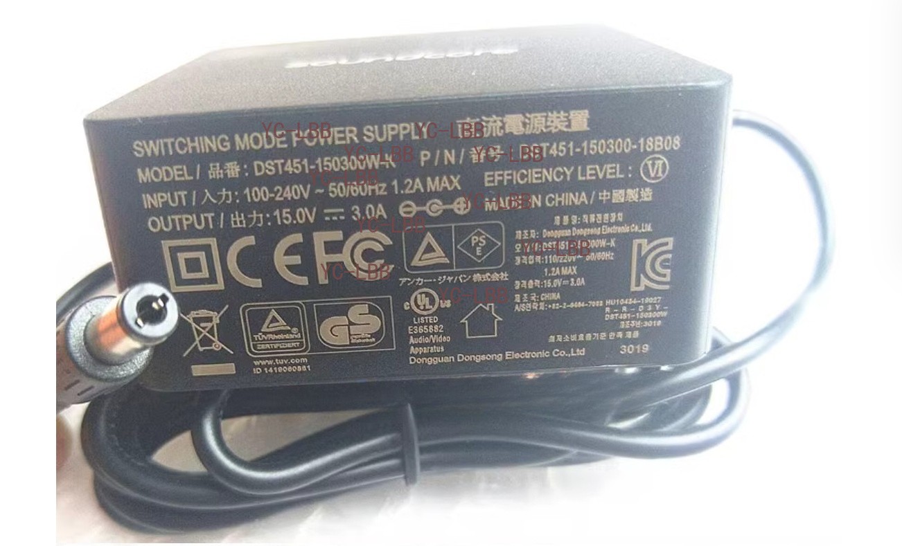 New Original 15V 3A AC Adapter for Anker Nebula Apollo D2410 Portable Projector