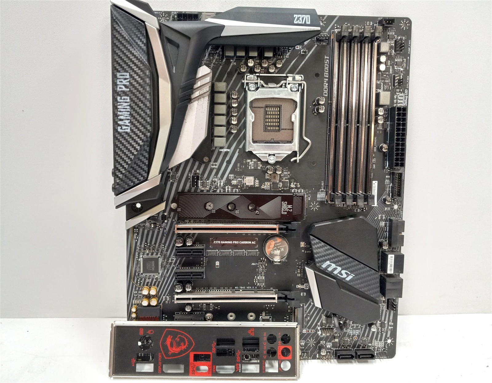 MSI Z370 Gaming Pro Carbon AC LGA1151 ATX Intel DDR4 Motherboard with I/O plate 