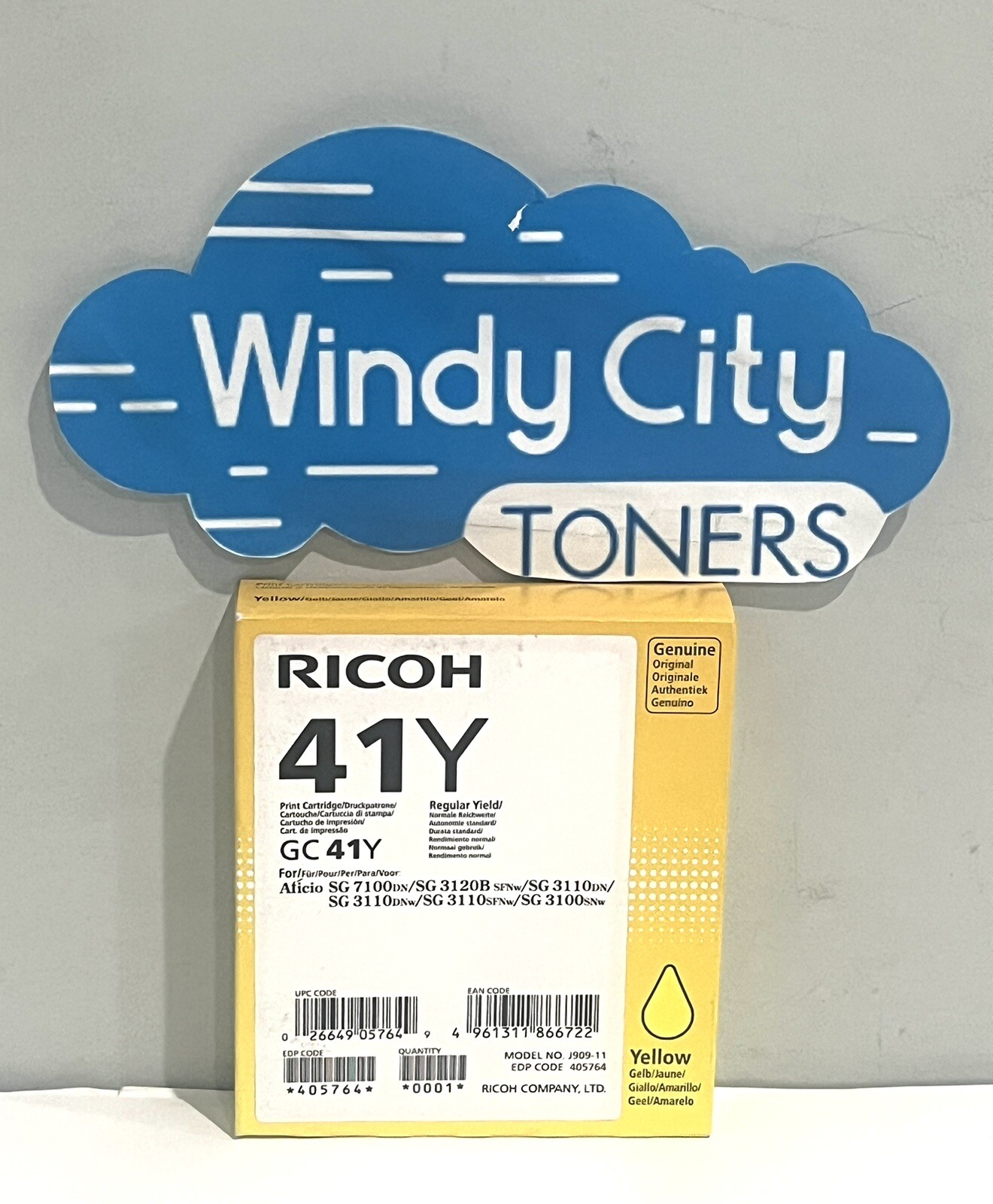 Ricoh 405764 41Y Black Ink Cartridge  For Aficio SG 3110DN SG 2110N Genuine NEW