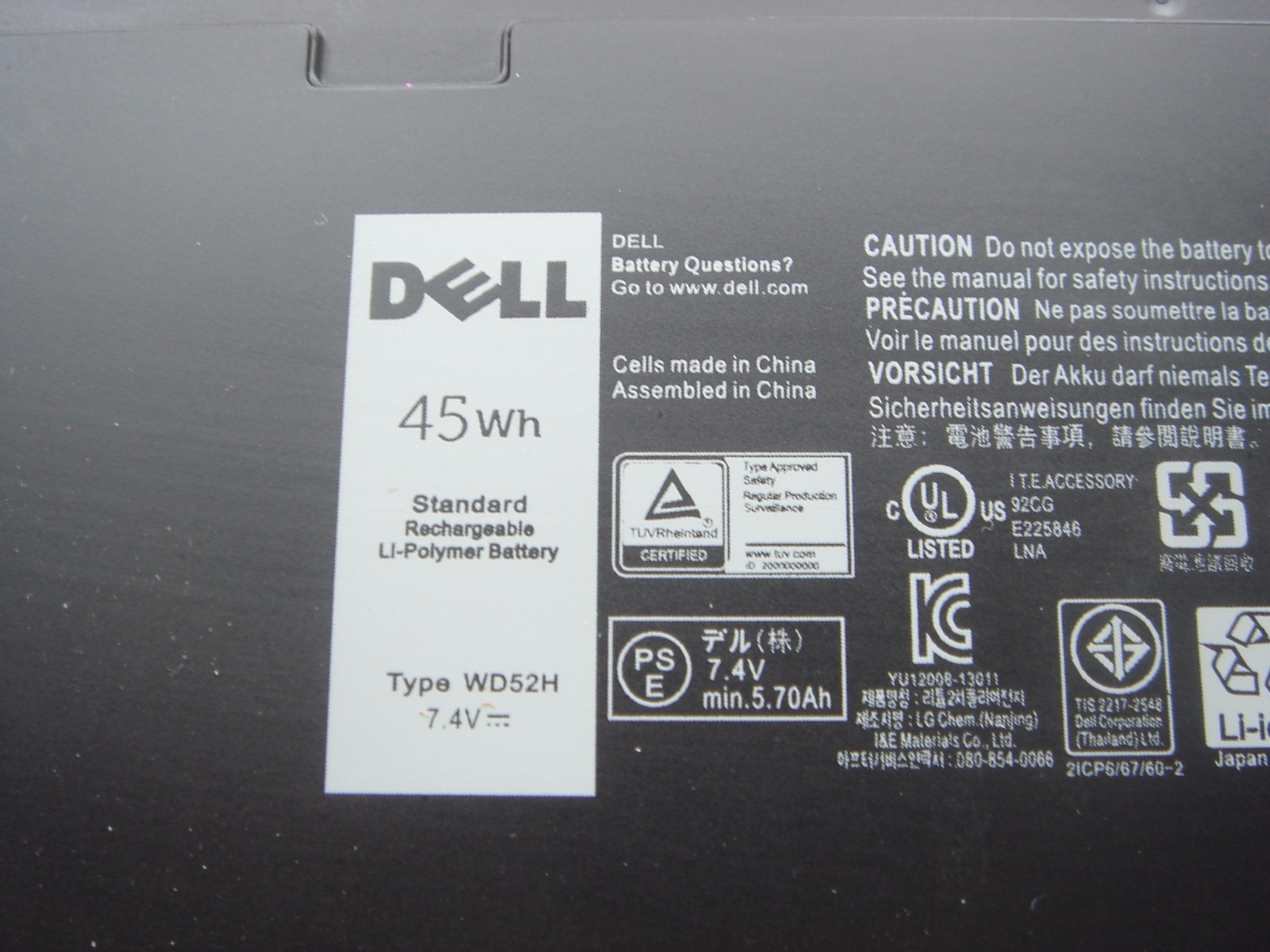 Original Battery Dell WD52H 0KWFFN 451-BBFX BLA011007 FW2NM HJ8KP J31N7 JMWGJ