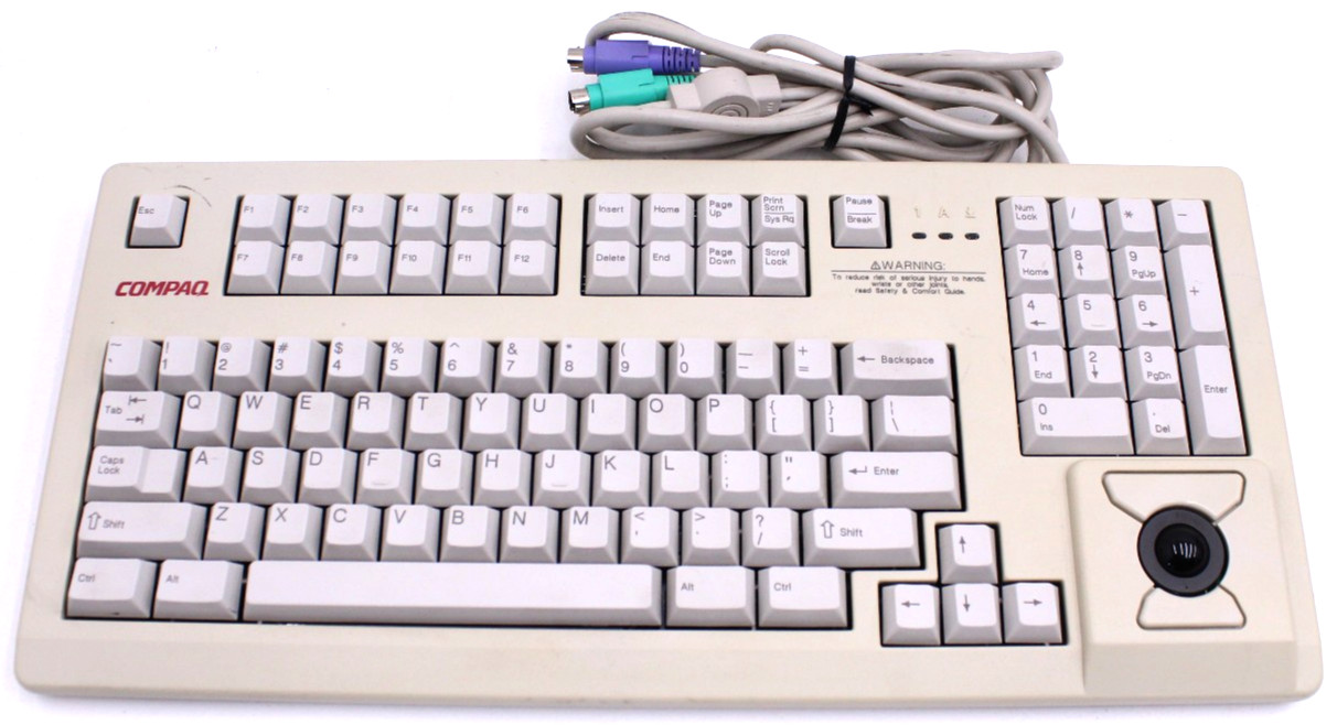 Compaq MX 11800 Wired Mechanical Keyboard Trackball - Tested / Working