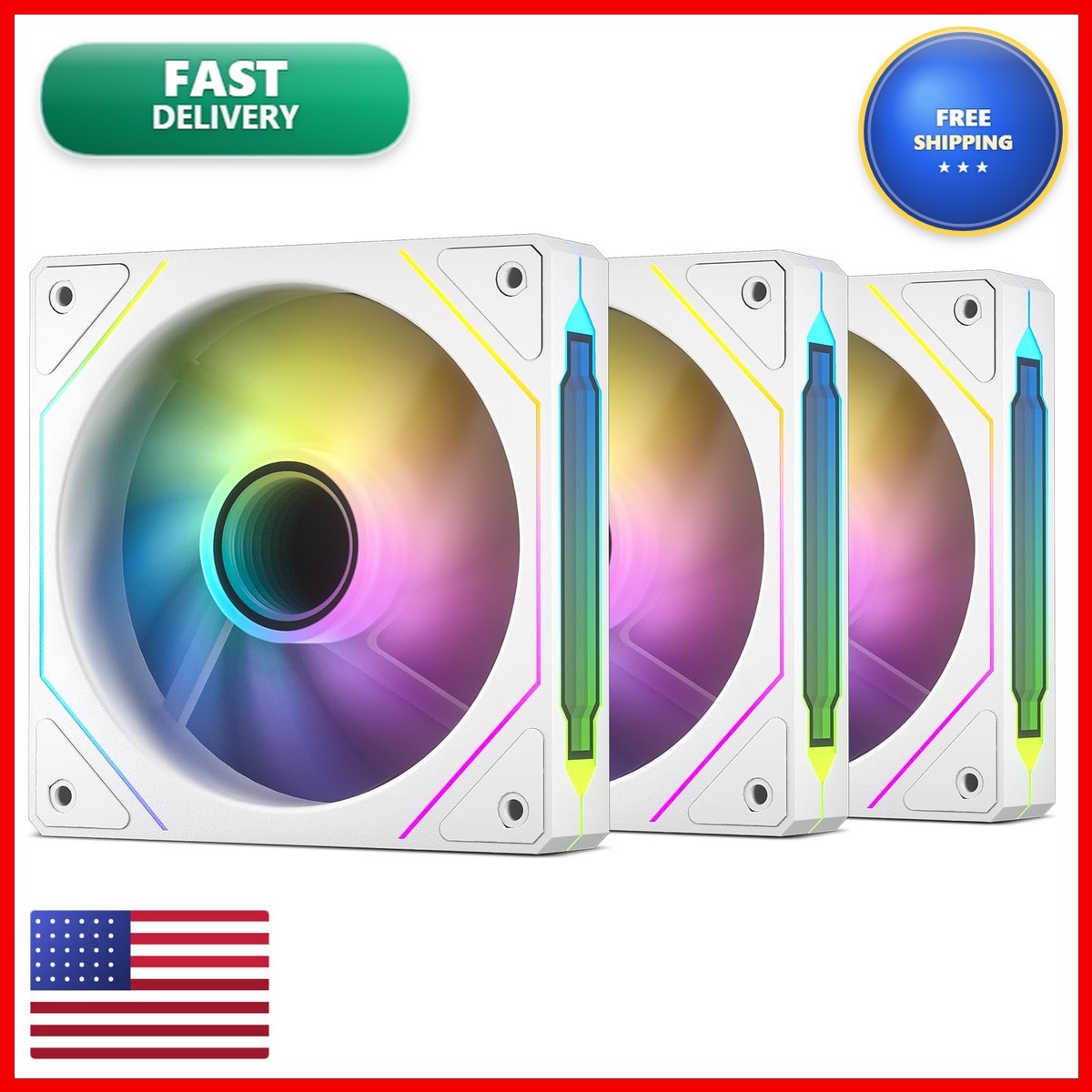 DARKROCK F120 White 120mm 3in1 Infinite Mirror Case Fan