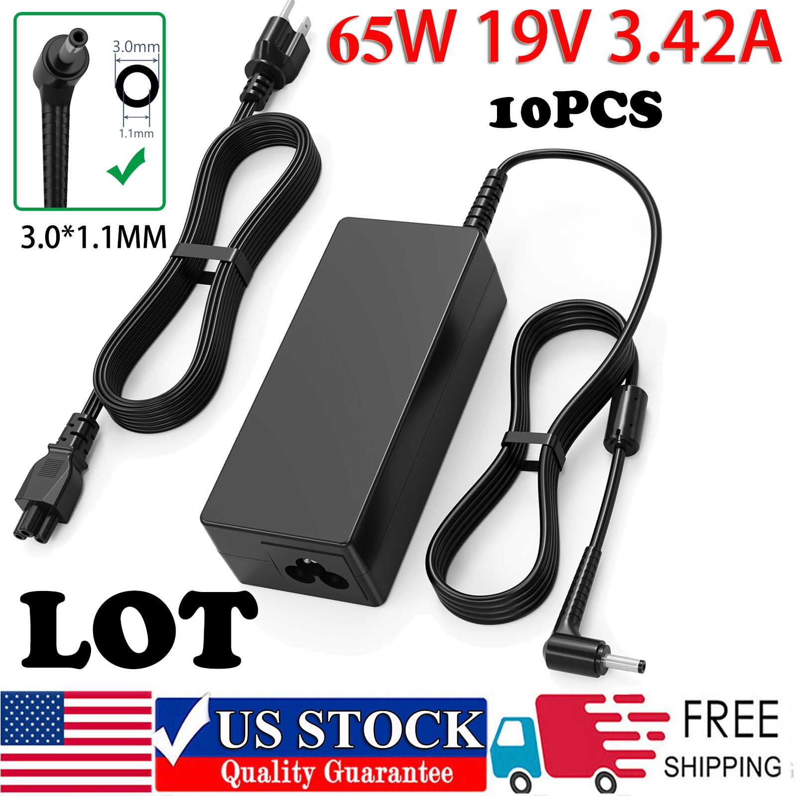 Lot 10x 65W AC Charger for Acer Aspire 5 A515-44 A515-45 A515-46 A515-54 A515-55