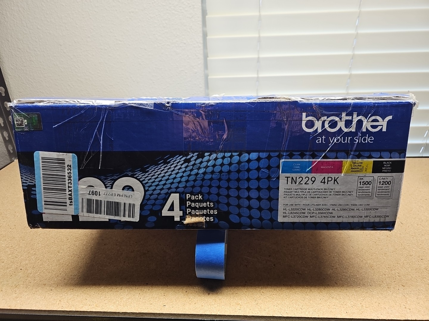 BROTHER TN229 4PK FULL SET TONER CARTRIDGES GENUINE OEM **Open Box Sealed Bags**