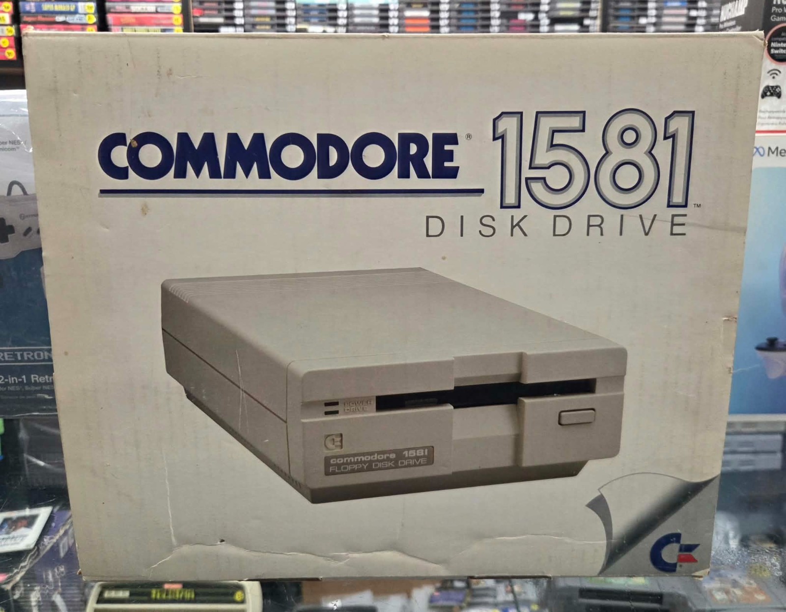 Commodore 1581 Disk Drive - complete in box - w/ power & data cable - Untested