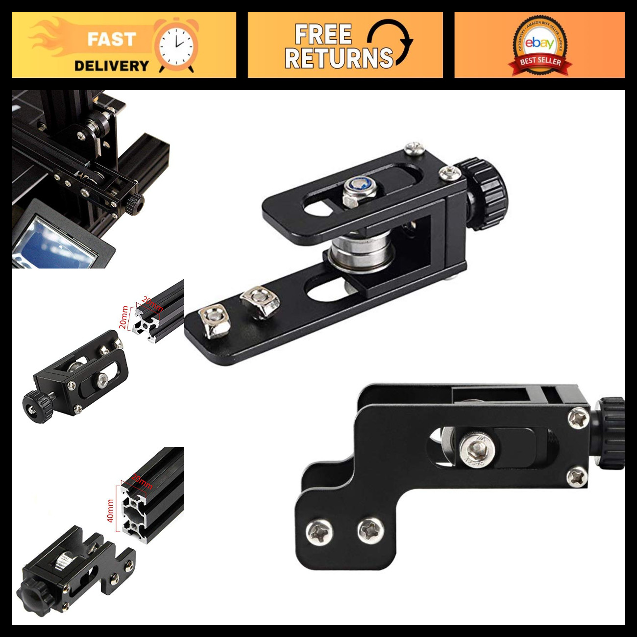 3D Printer Belt Tensioner Upgrade Kit - X-axis 2020 & Y-axis 4020 for Ender 3