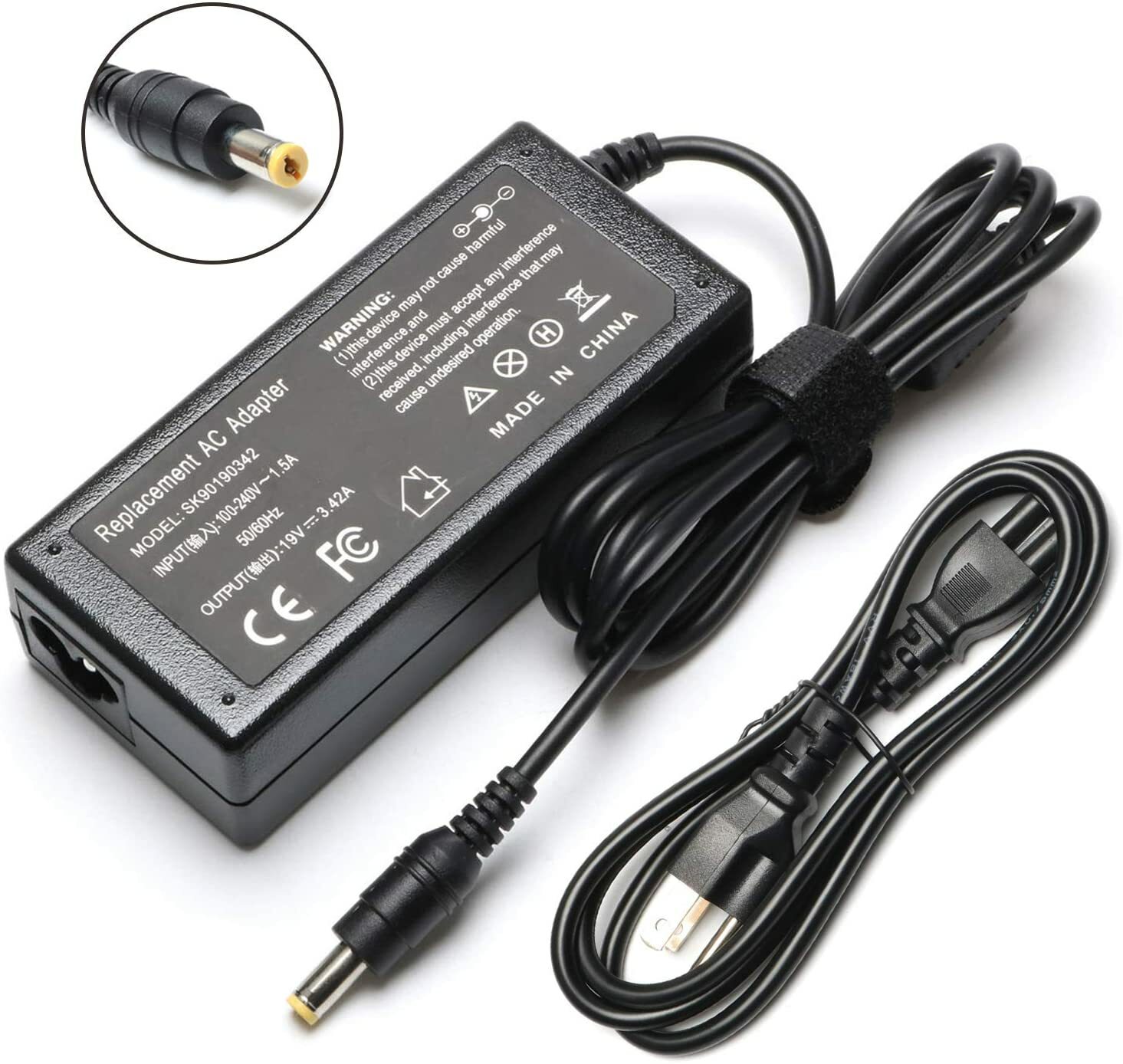65W 19V AC Adapter Power Cord Monitor for Acer LCD H236HL G276HL S230HL G246HL