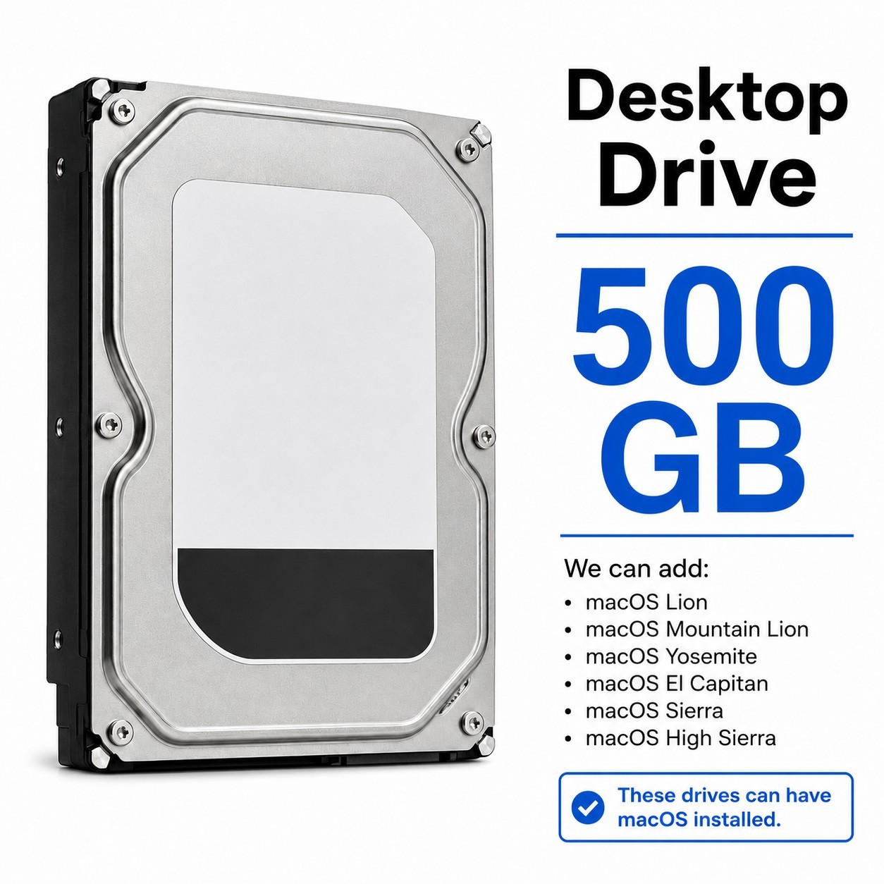 500GB 1TB 2TB SATA HDD macOS El Capitan- High Sierra For iMac 2009-2011 Tested