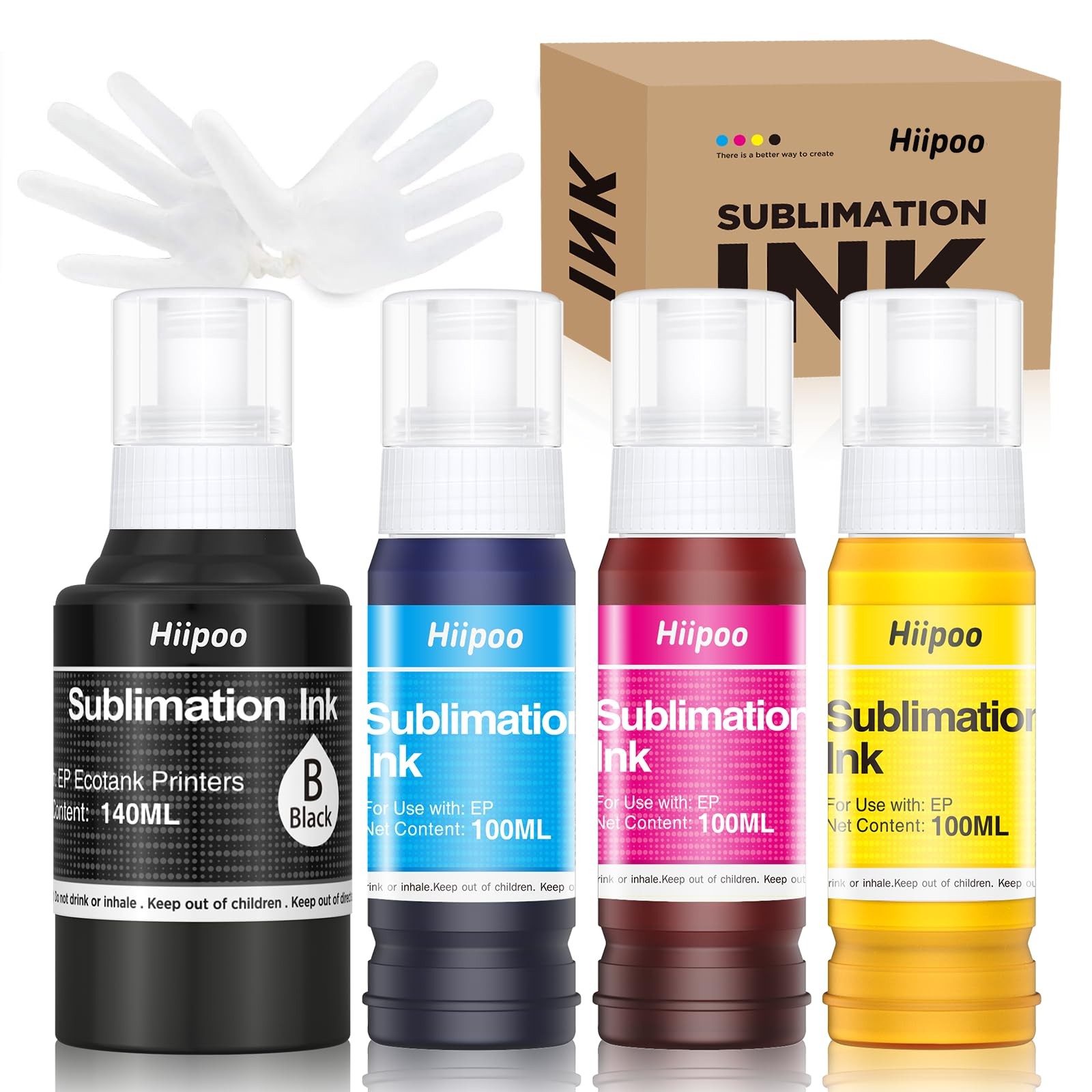 440ML Sublimation Ink Refilled Bottles for ET2400 ET2720 ET2760 ET2750 ET4800...
