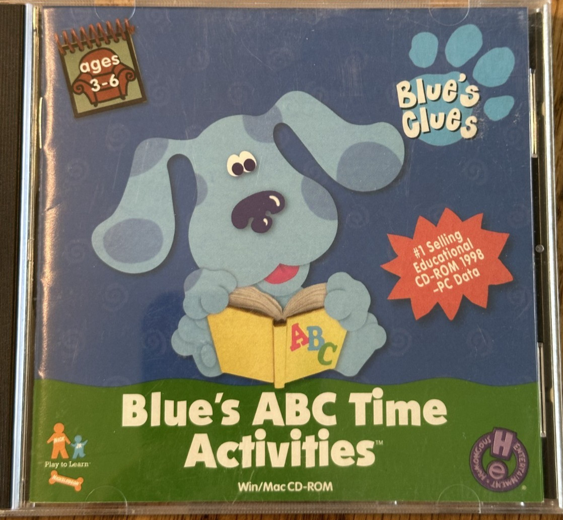 Vintage 1999 BLUE'S CLUES ABC Time Activities CD  Preschool Educational Ages 3-6