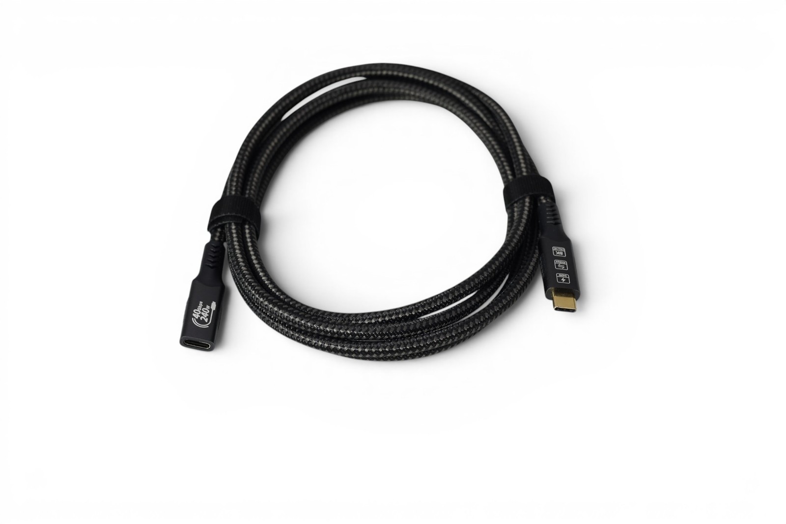 5.9ft USB-C Extension Cable 40Gbps USB4 Thunderbolt 3 40W Fast Charging - Black