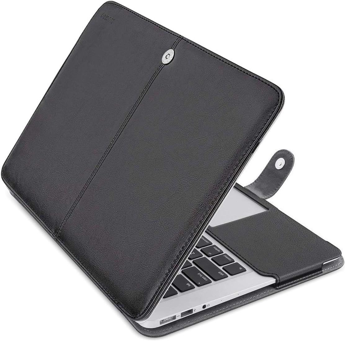 PU Leather Case for MacBook Air 13 inch Case, Black - Stylish Protection