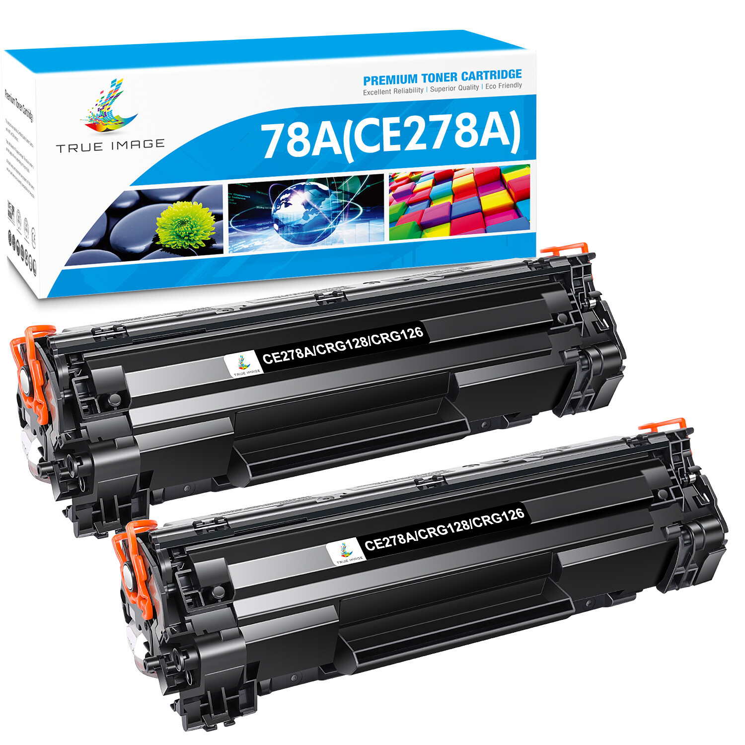 2 x Black CE278A Laser Toner for HP 78A LaserJet Pro M1536DNF P1566 P1560 P1606