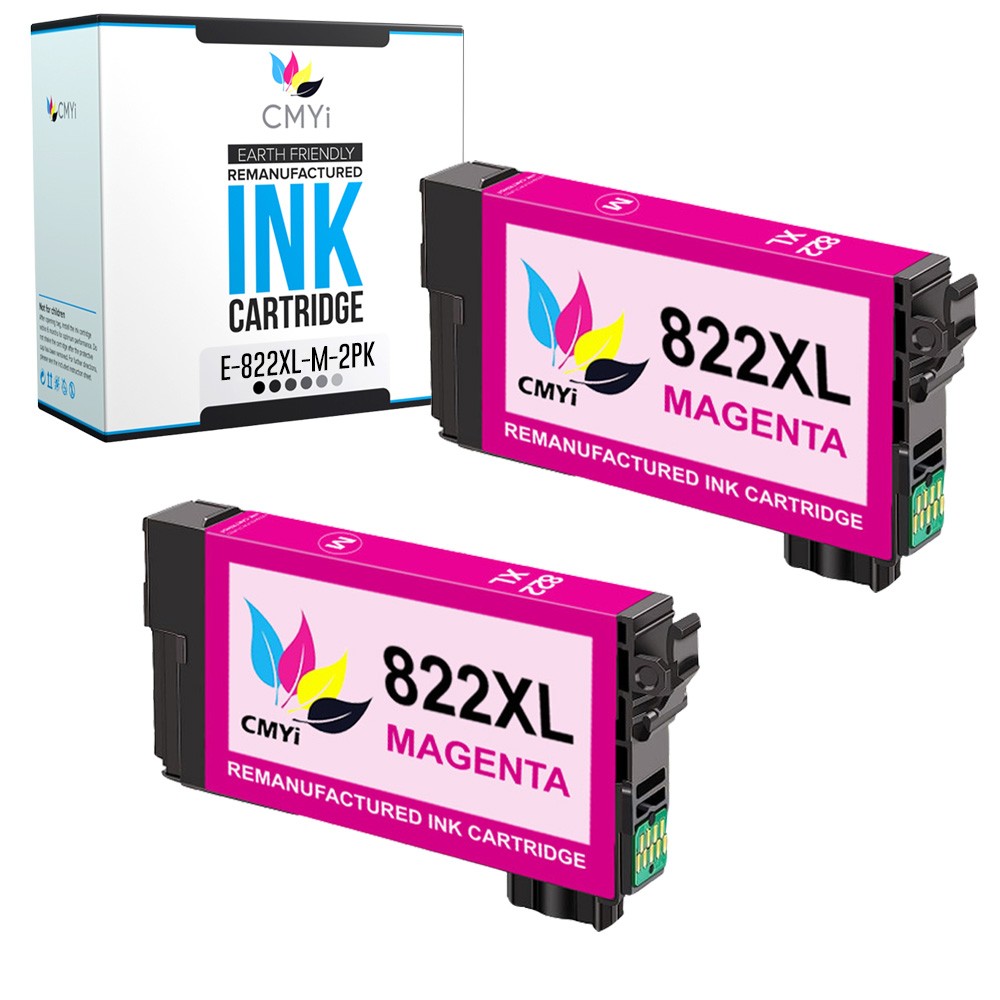 2PK CMYi Compatible T822XL Magenta Ink Cartridge for Epson WorkForce Pro WF-3823