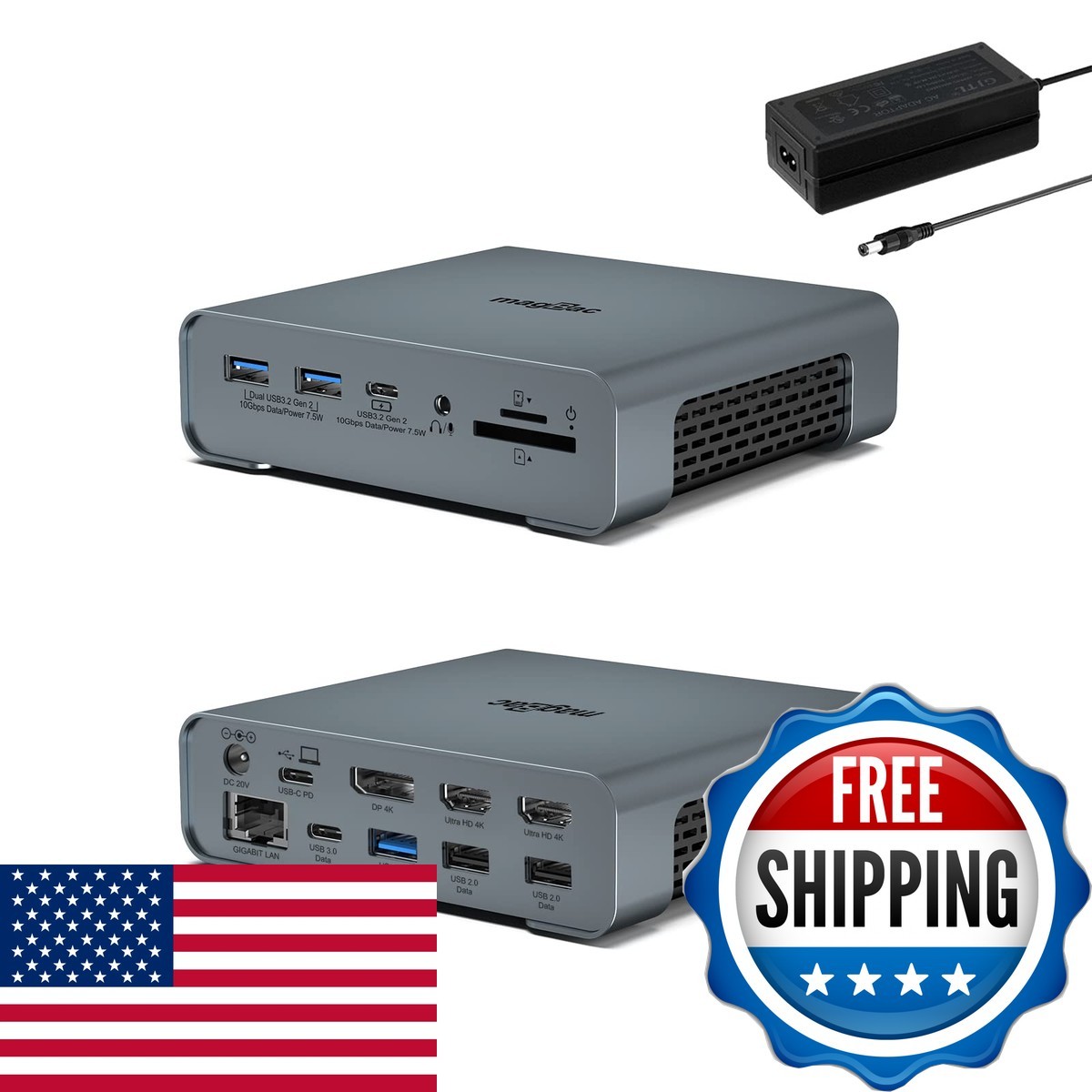 i-magBac USB C Docking Station 16-in-1 Triple Monitor Dual 4K HDMI DP 1000Mbps