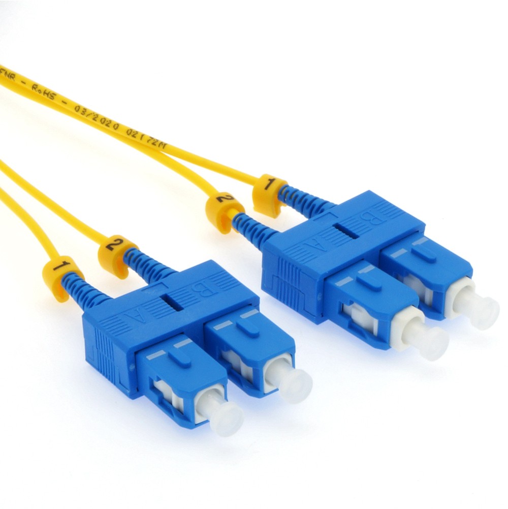 5 Pack of 2m SC/UPC-SC/UPC Singlemode Simplex 1.6mm Slim Fiber Optic Patch Cable