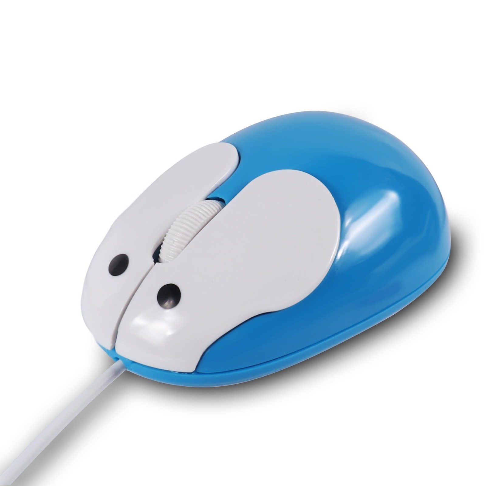 Cute Rabbit Shape USB Wired Mouse, 1200DPI, 3 Buttons, 3.6 ft Cord (Blue)