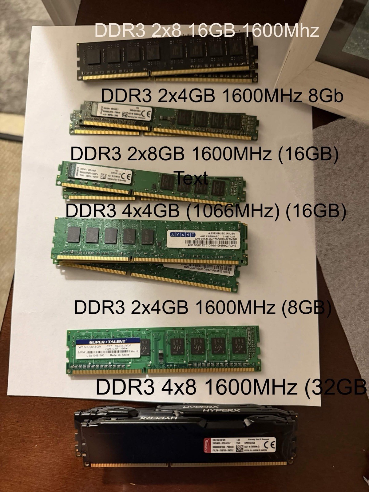 (96GB) DDR3 Ram lot (HYPERX ram & more)