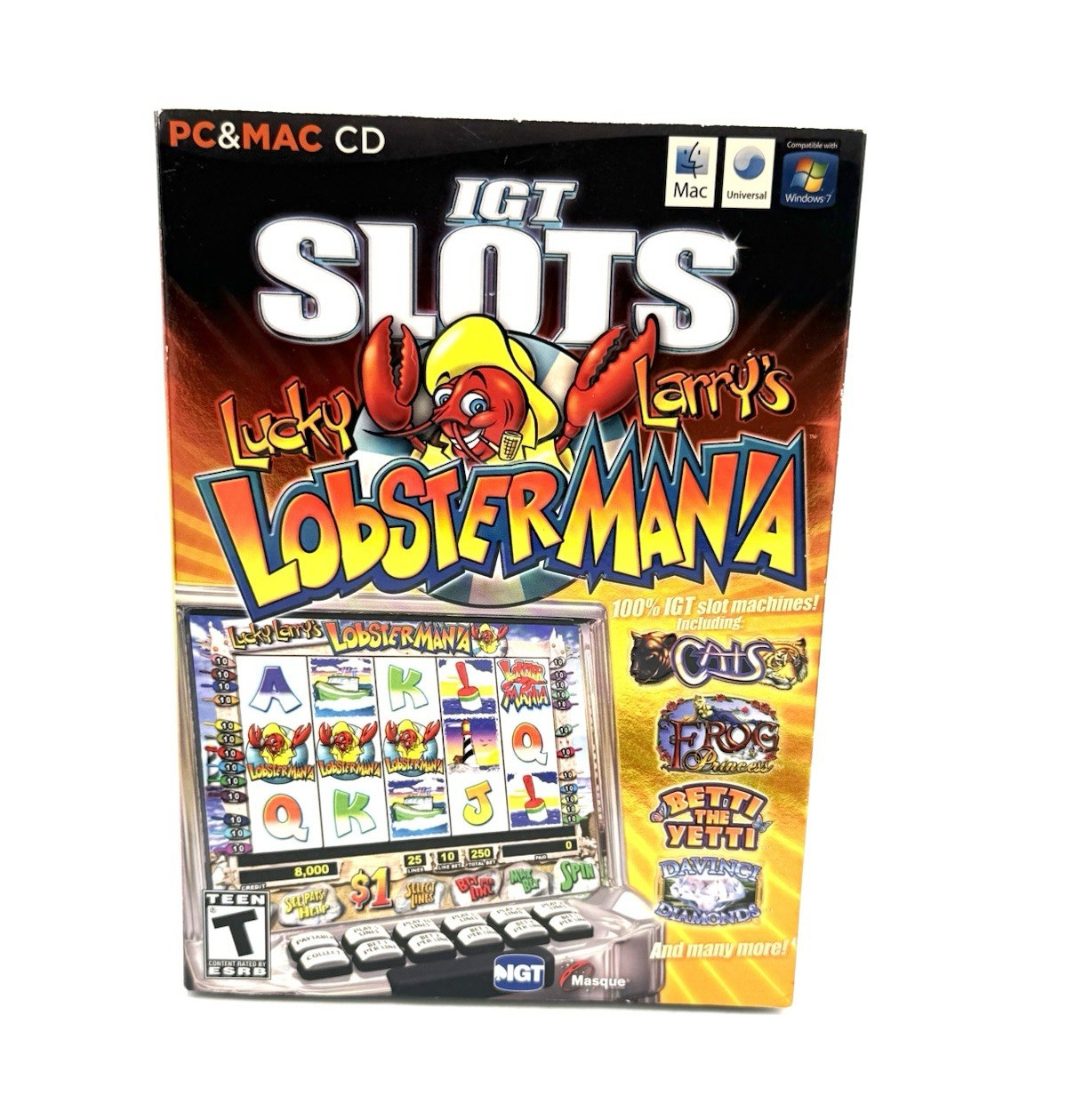 Masque IGT Slots Lucky Larry's Lobstermania Casino & Gambling PC/Mac CD-ROM