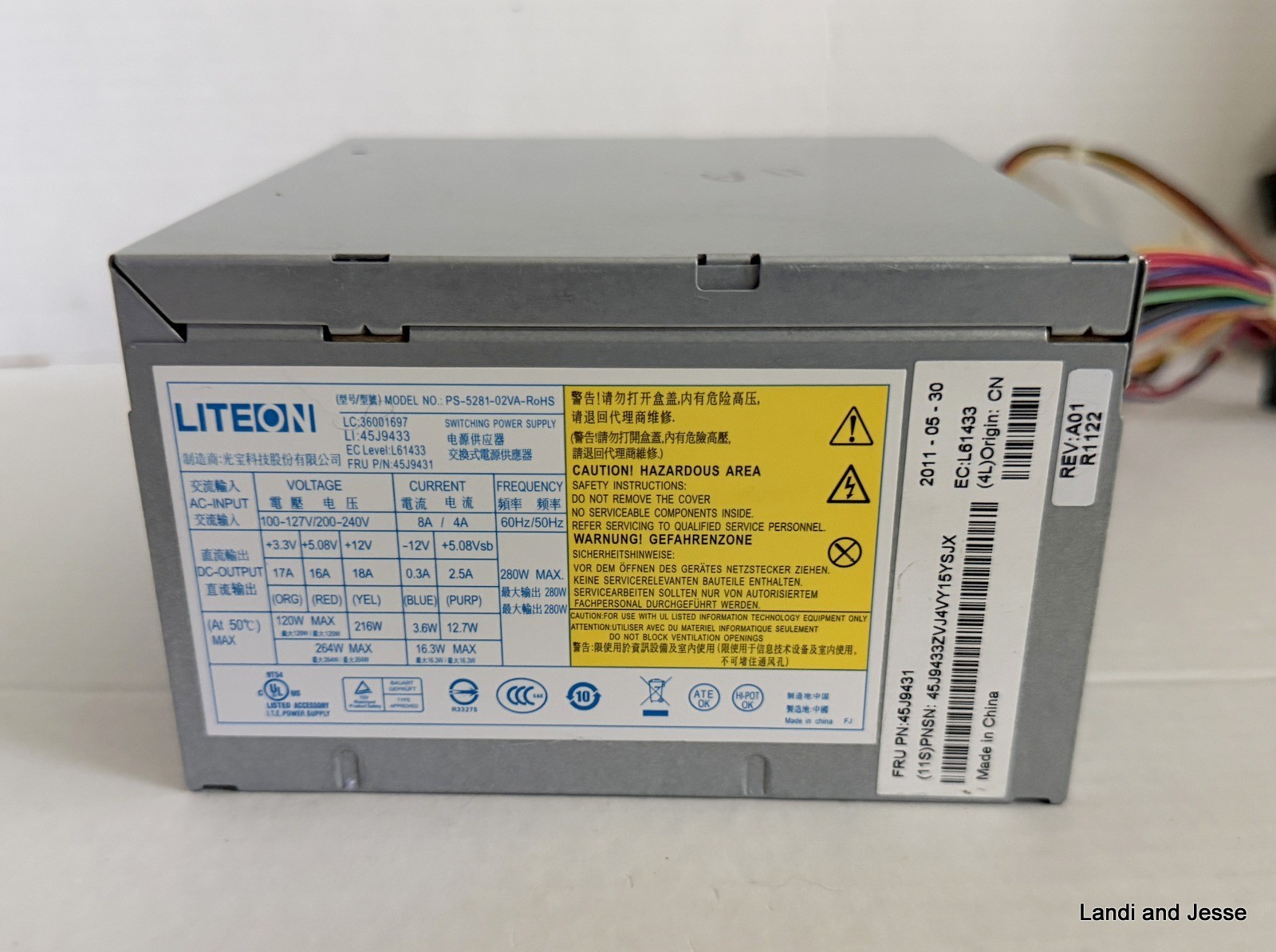 Lite On Lenovo PS-5281-02VA-RoHS 54Y8854 Power Supply 280W