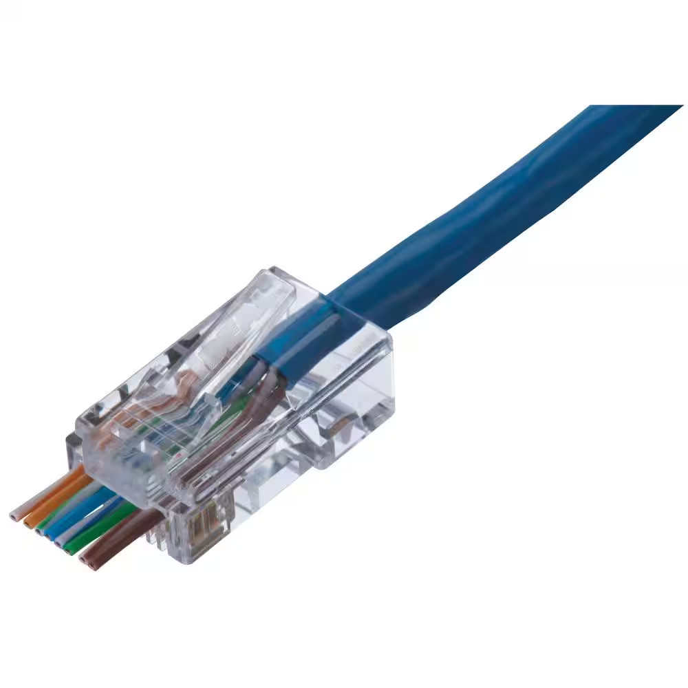 Cat 5E Feed-Thru RJ-45 Modular Plug (100-Pack)