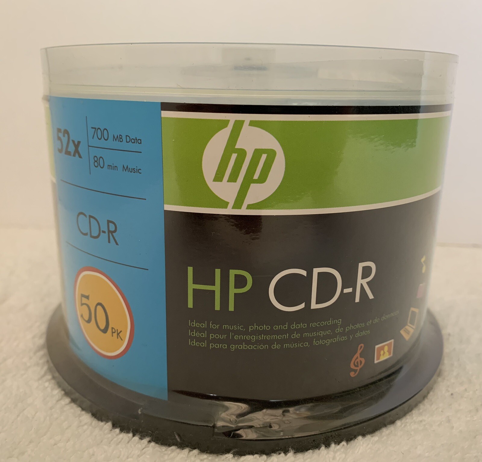 50 Pack Hp invent CD-R 52x 700 MB Data / 80 Minutes Music Sealed Never Opened