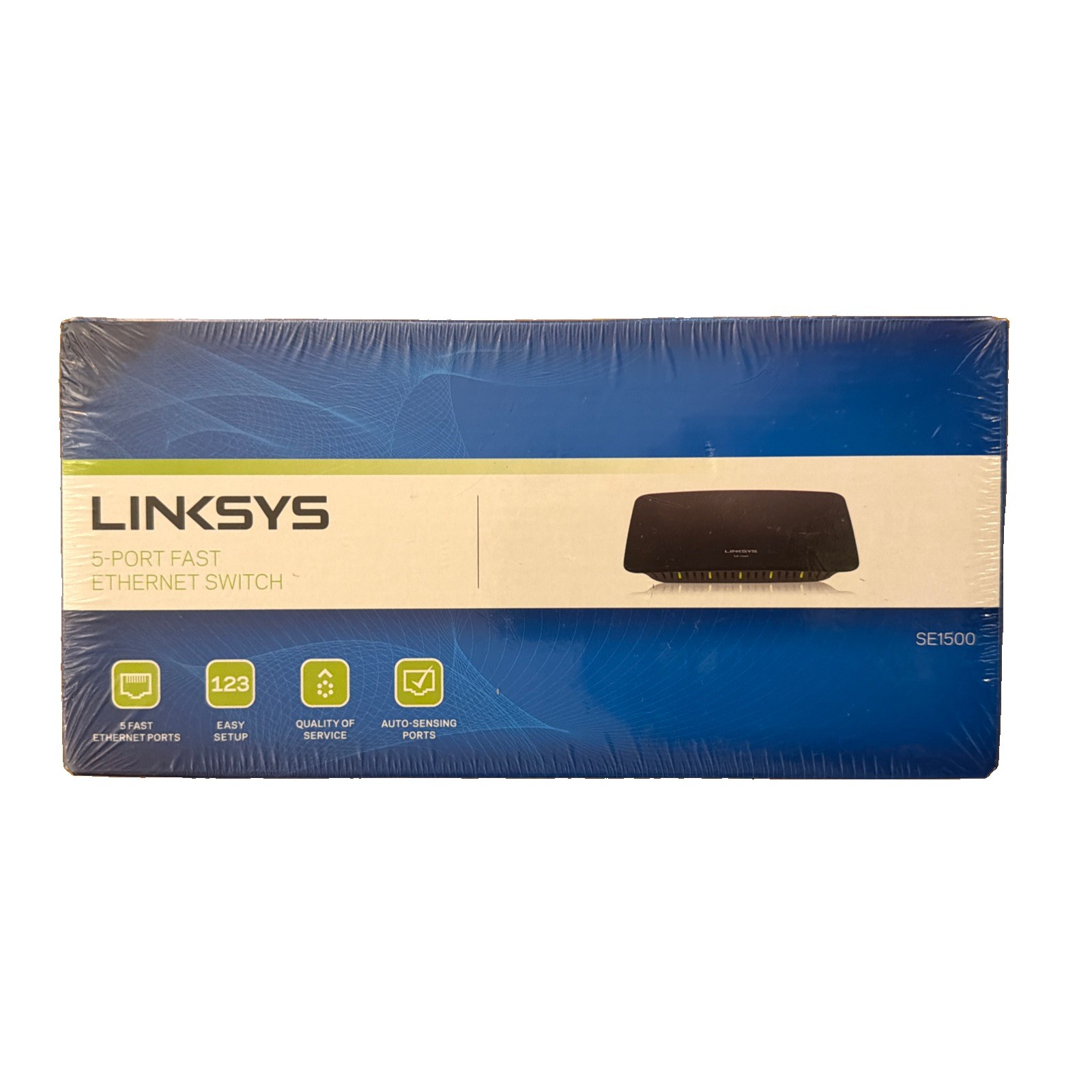 Linksys SE1500 5-Port Fast Ethernet Switch 10/100 Mbps Easy Setup NEW SEALED