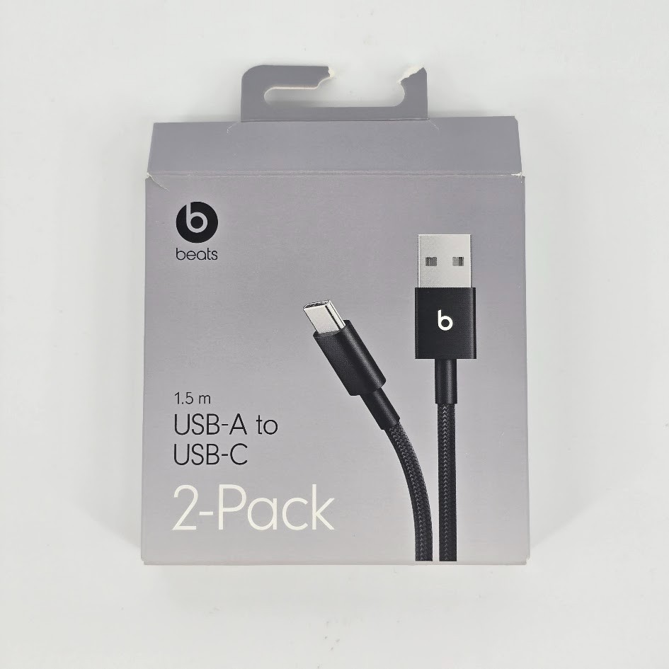 Beats USB-A to USB-C Woven Cable (1.5m) 2pk - Bolt Black OPEN