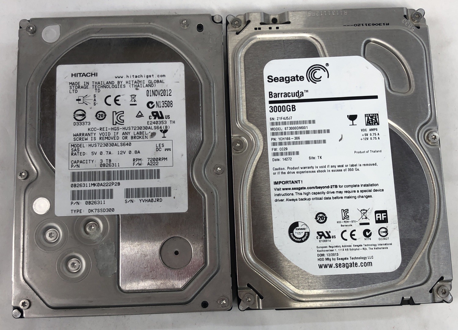 [Lot-2] HGST Ultrastar 7K3000(3TB, 64MB SAS), Seagate Barracuda(3TB, 64MB SATA)