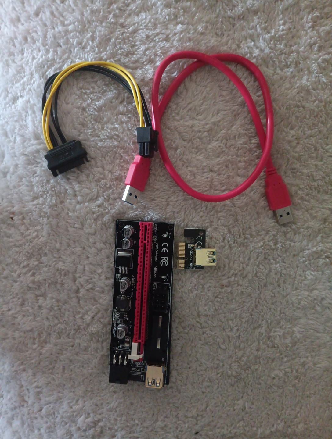  PCE164P-N09 VER009S PCI-E 1X to 16X riser with cables