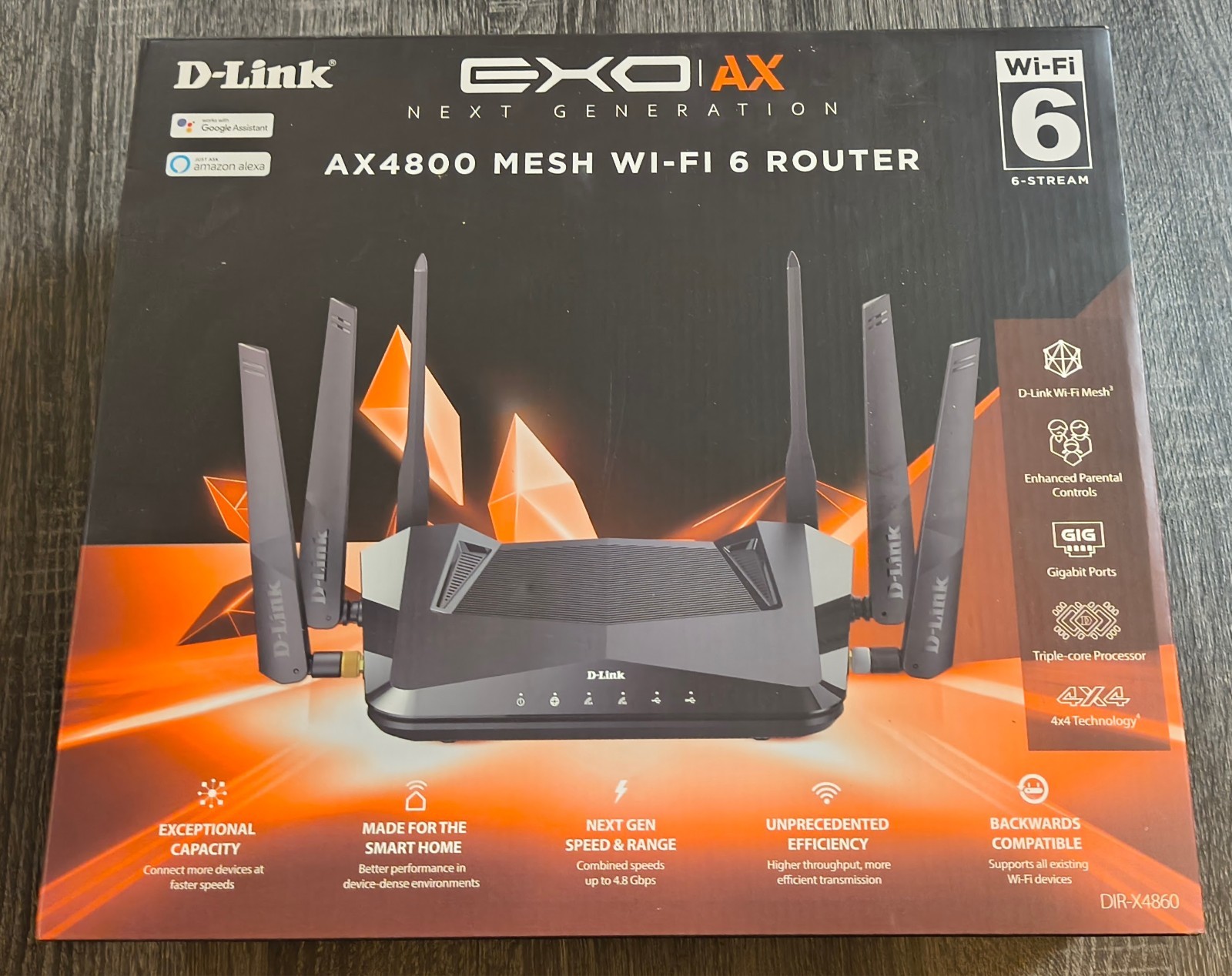 D-Link AX4800 Mesh Dual Band Wi-Fi 6 Gaming Router DIR-X4860 In Box ROUTER ONLY