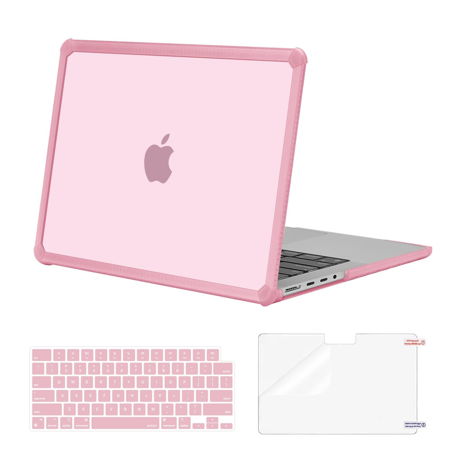 MOSISO Compatible with MacBook Pro 14 inch Case M5 2026 M4 M3 M2 Chalk Pink