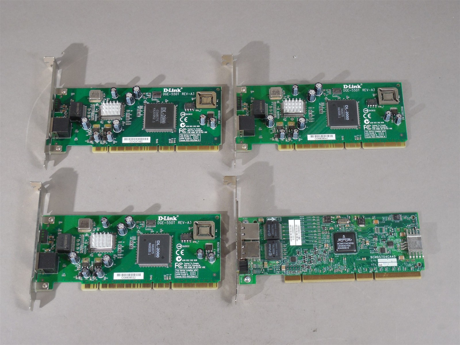 NOS (4) D-Link 32/64 bit PCI-X Gigabit Ethernet Cards Mixed Types 10/100/1000 mb