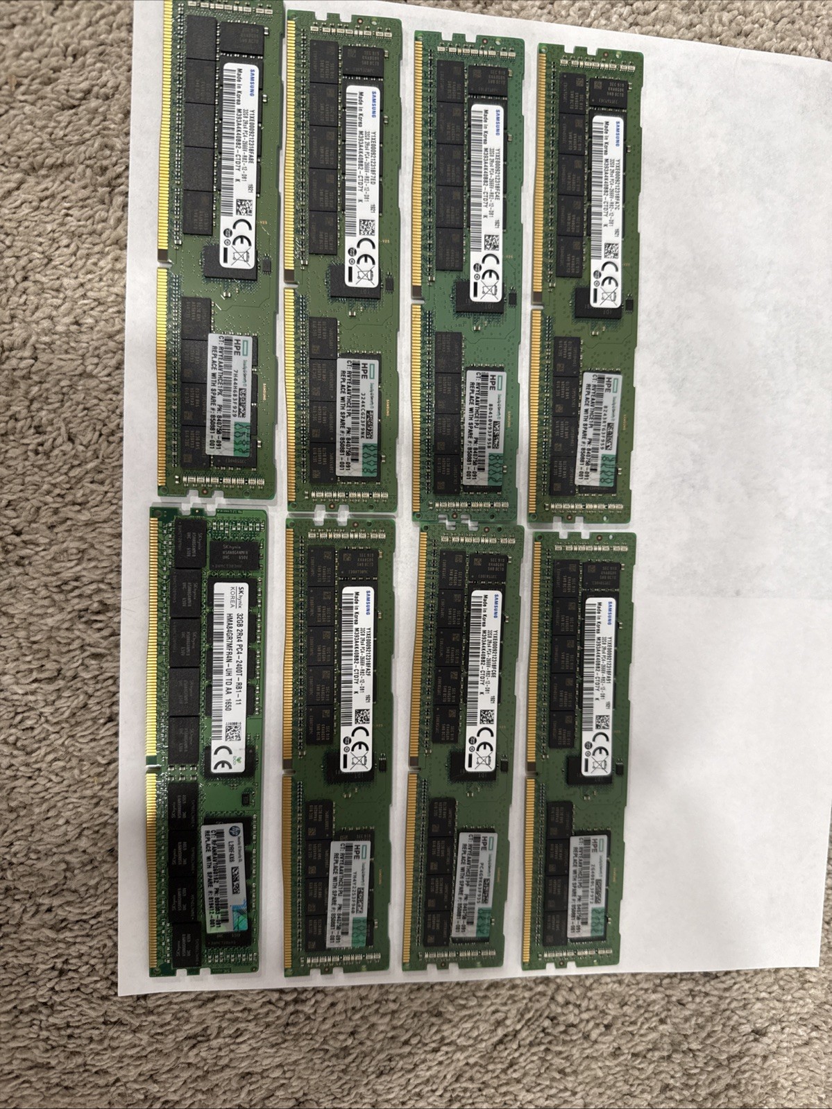 HPE 32GB DDR4-2666 RDIMM 815100-B21 850881-001 840758-091 Server RAM LOT OF 8