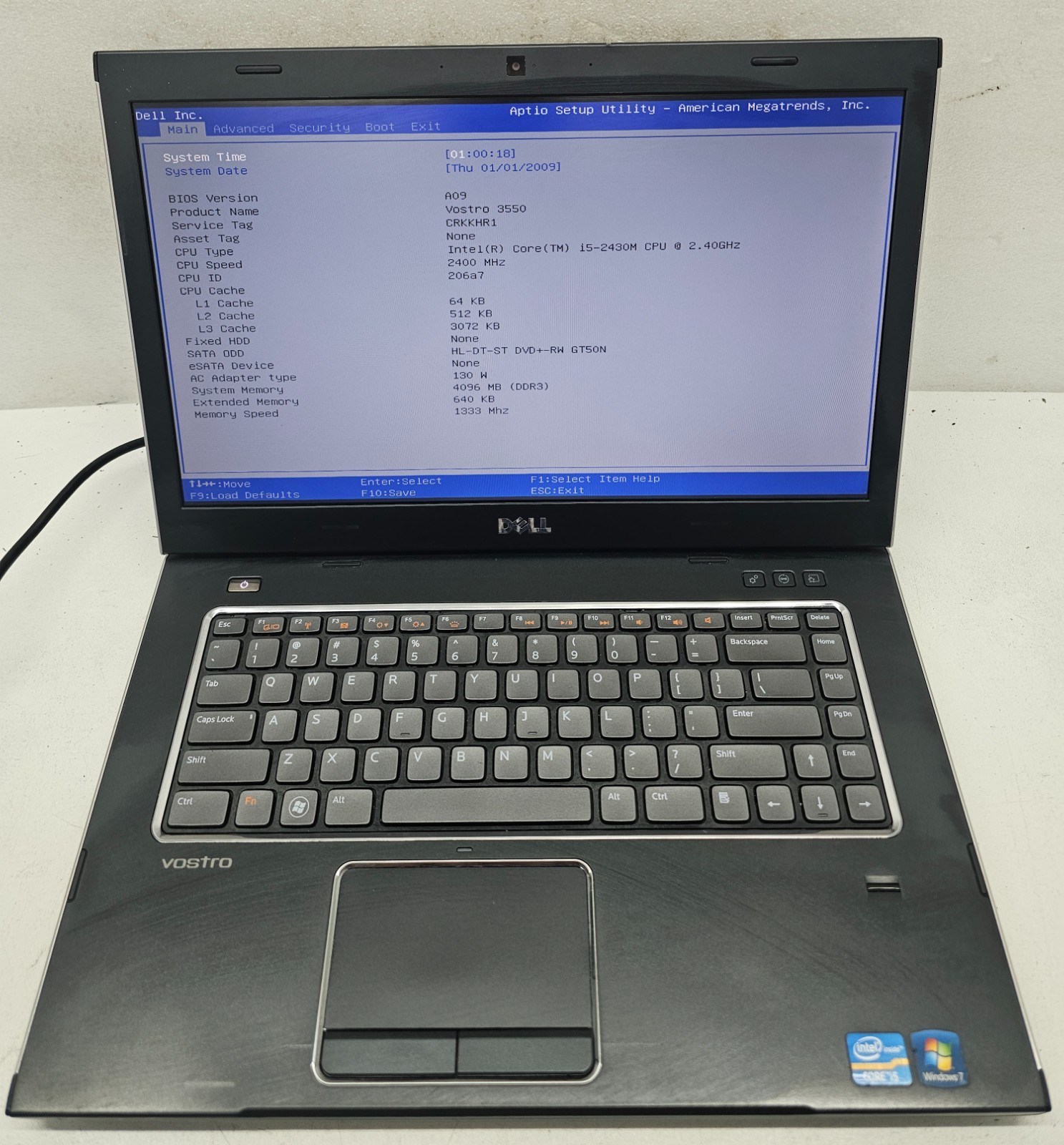 Dell Vostro 3550 15.6" Laptop Intel Core i5-2430M 4GB Ram NO HD/OS (FL)