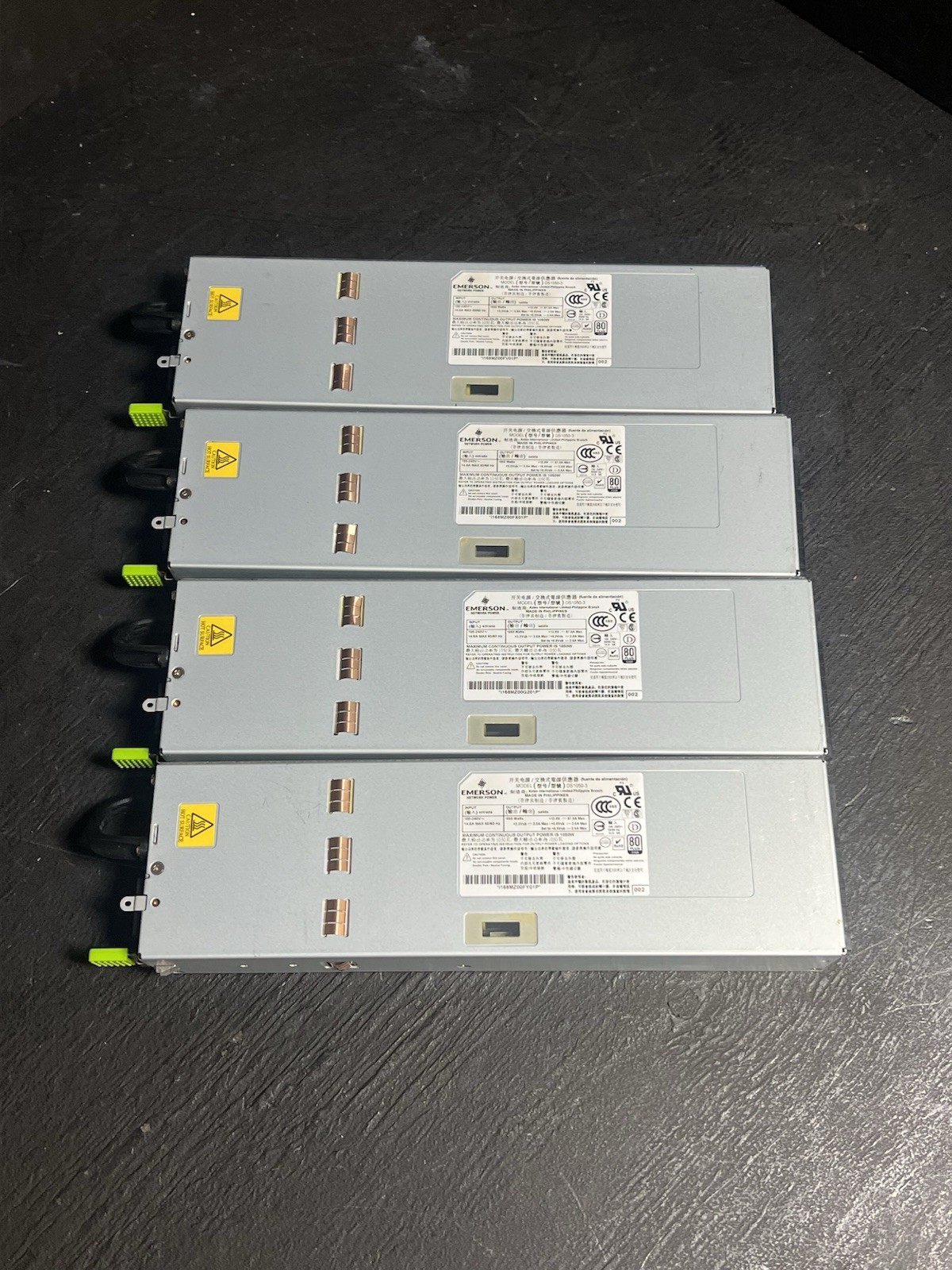 Lot of 4 Emerson DS1050-3 1050W Hot Swap Redundant Power Supply 80+ Gold