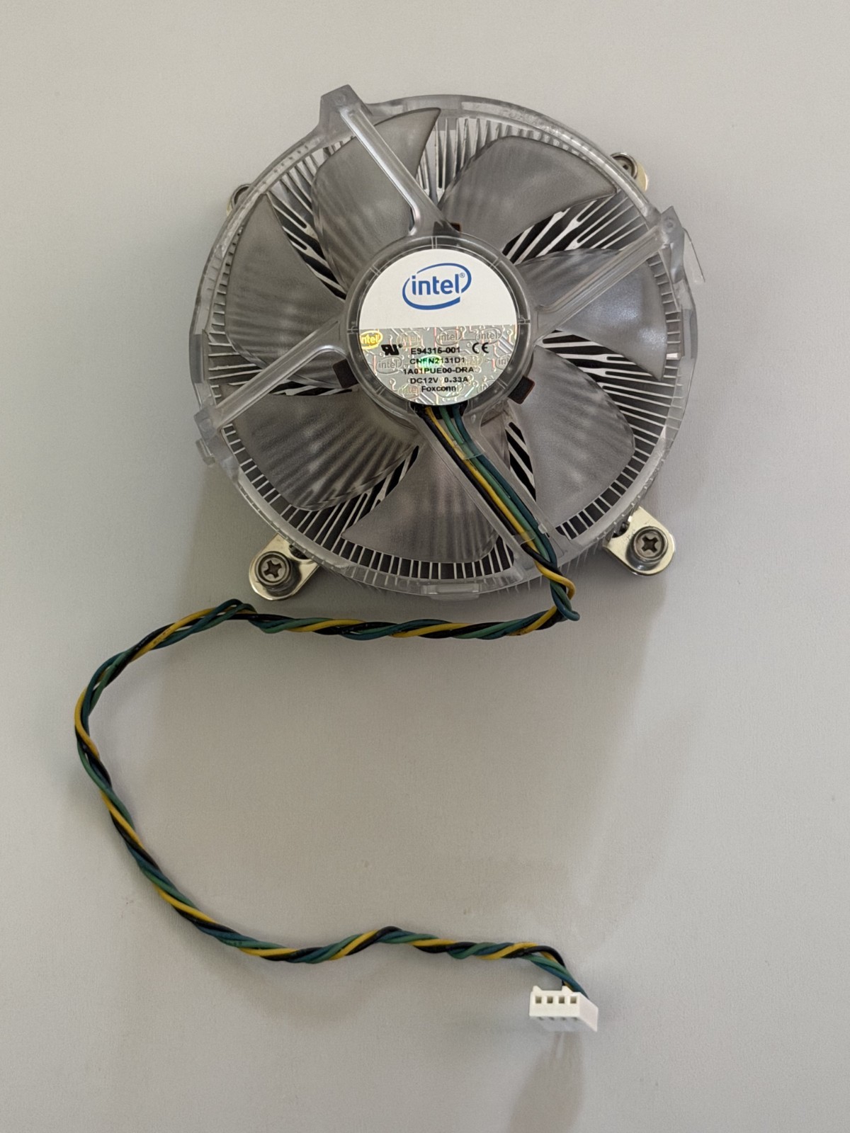 Intel CPU Cooler Fan Heatsink E94315-001 Copper Core DC12V 0.33A Foxconn 4-Pin