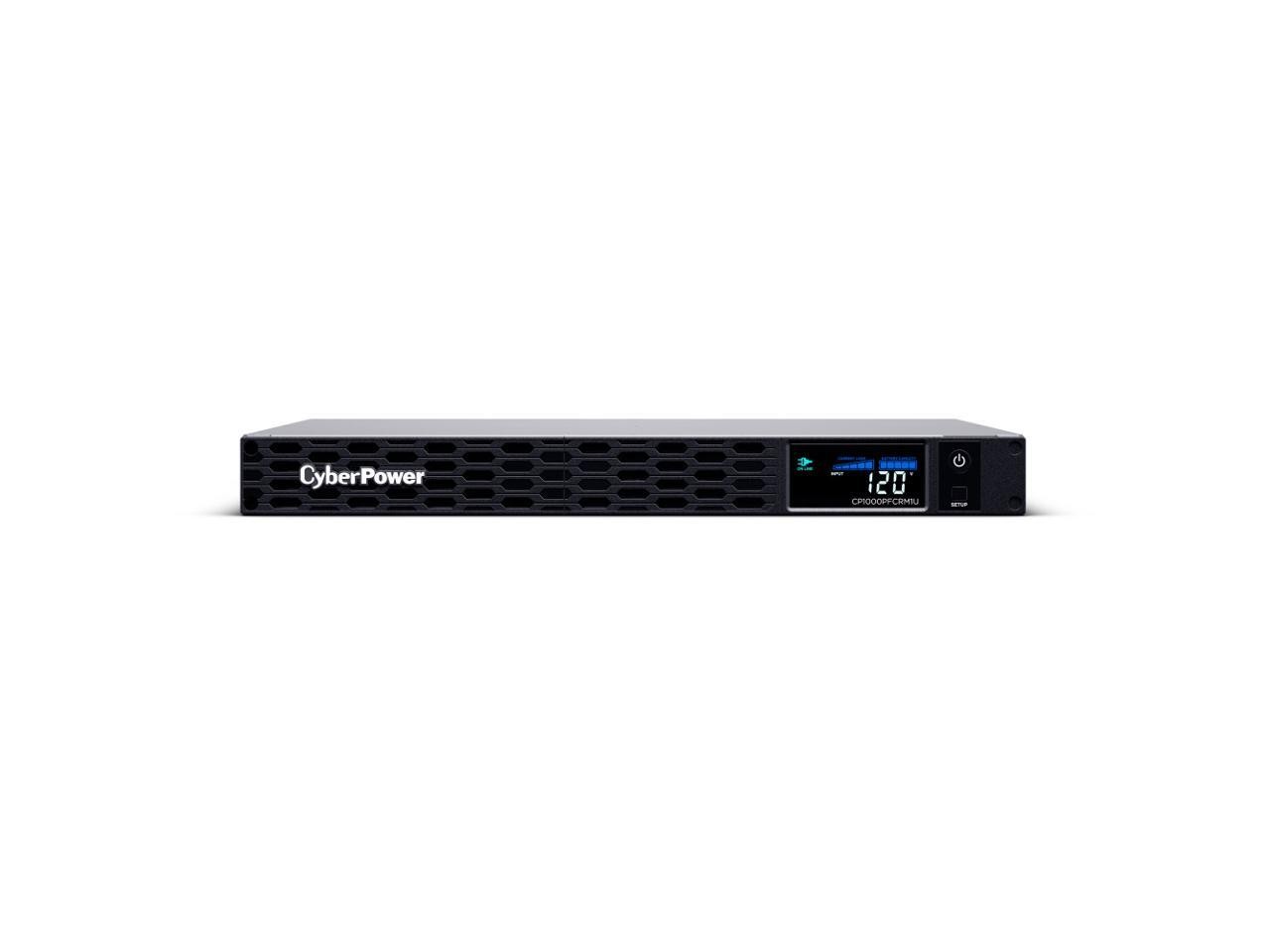 CyberPower CP1000PFCRM1U PFC Sinewave UPS Systems - 1000VA/600W, 120 VAC, NEMA