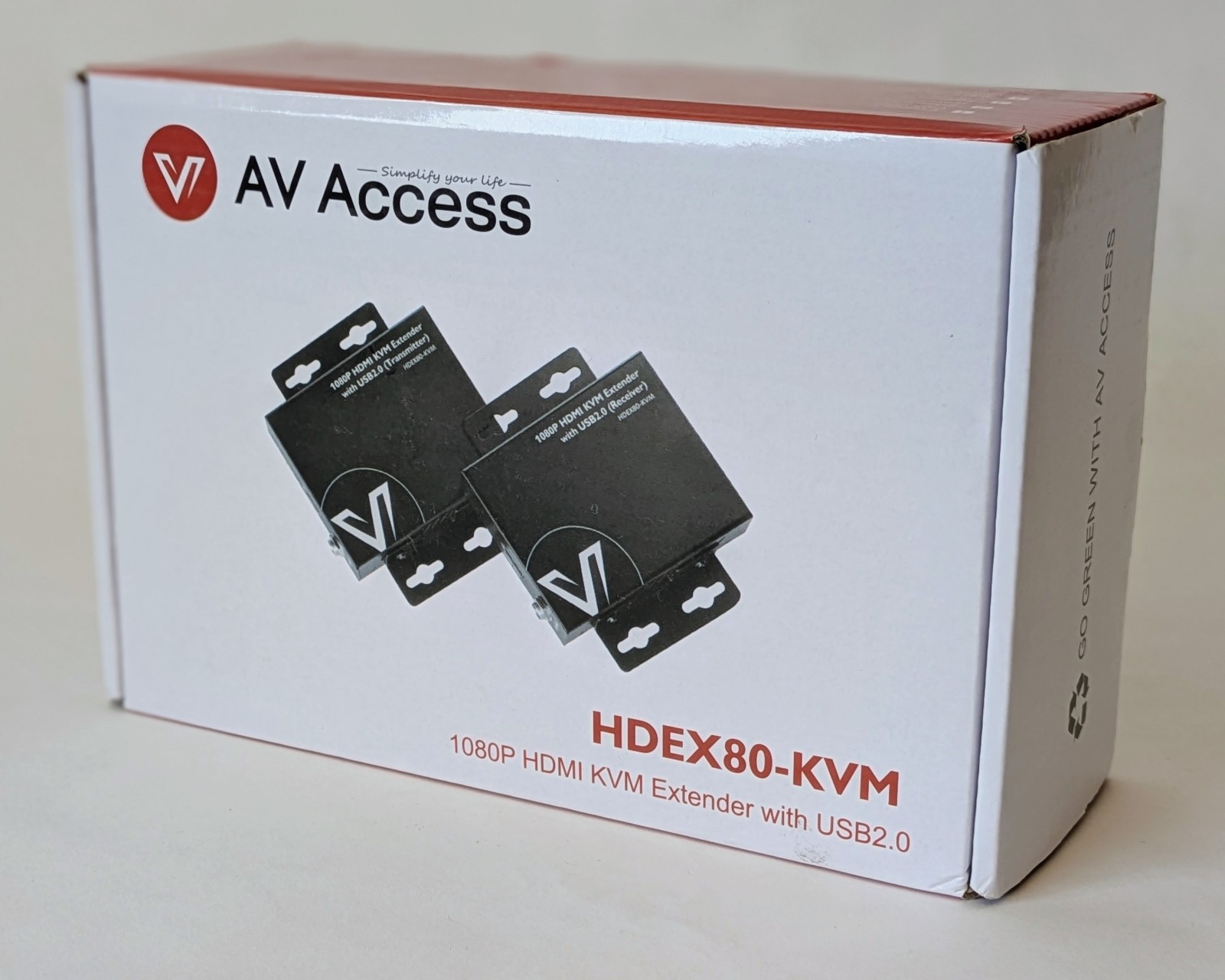 AV Access HDEX80-KVM 1080P HDMI Extender • NEW OPEN BOX No Power Supply or USB