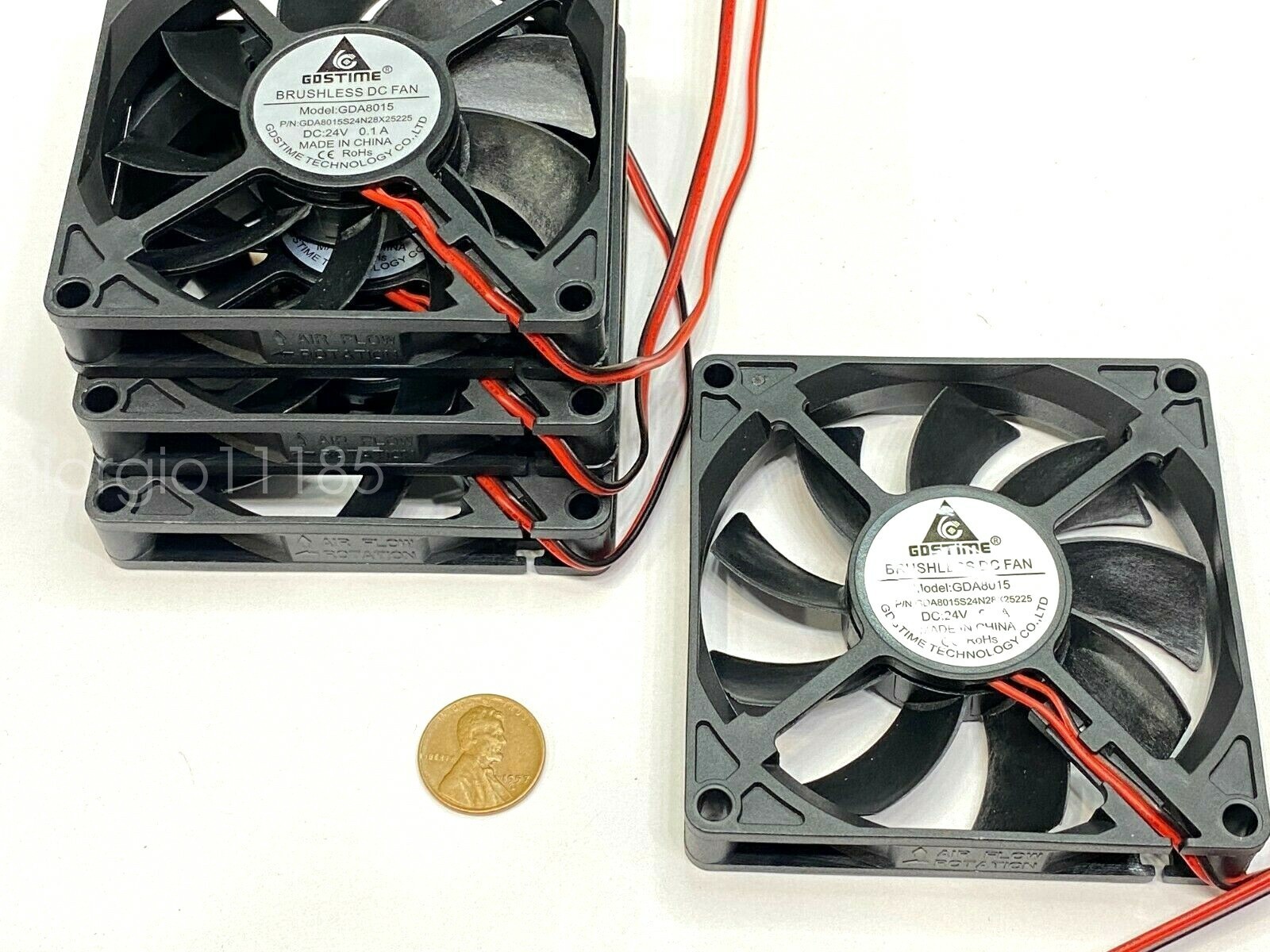 4 X Fan 24V 8015 2Pin 80x80x15mm Brushless Axial Cooler 8cm DC Cooling 80mm