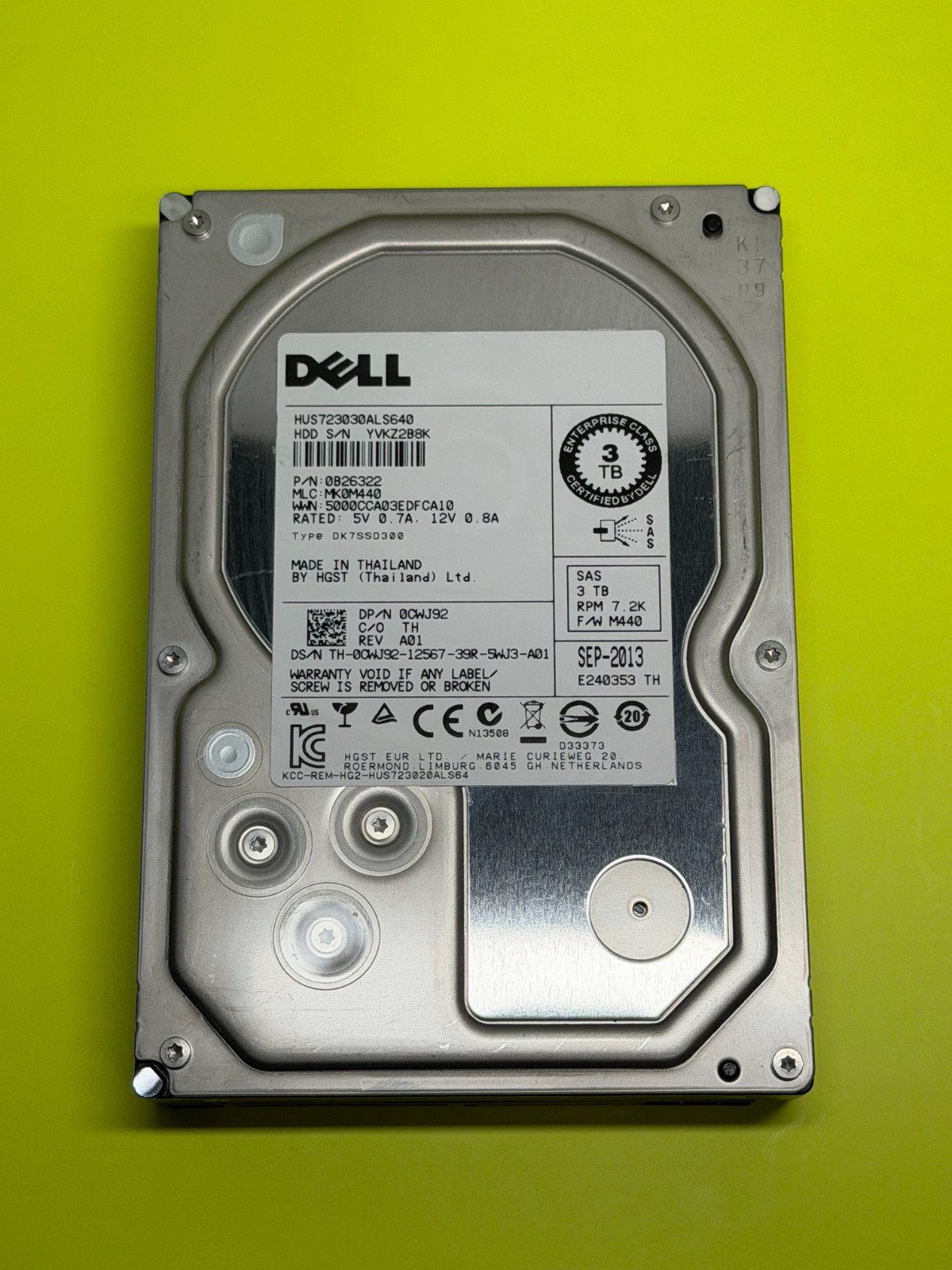 Dell HUS723030ALS640 3TB 3.5” SAS 7.2k Enterprise Plus Hard Drive 0CWJ92/CWJ92