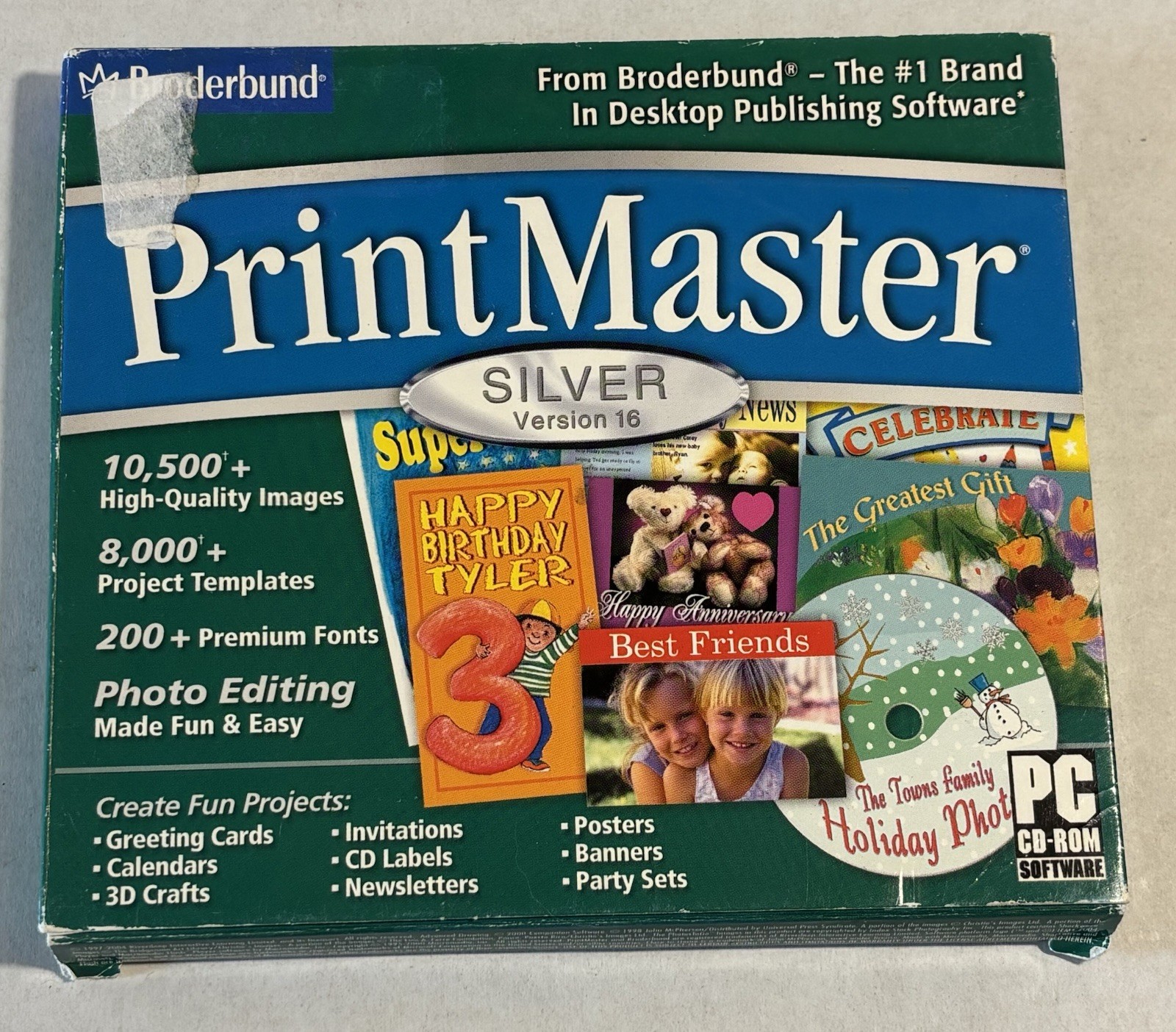 Broderbund Printmaster Silver Version 16 Software 2003 USED UNTESTED CD-ROM