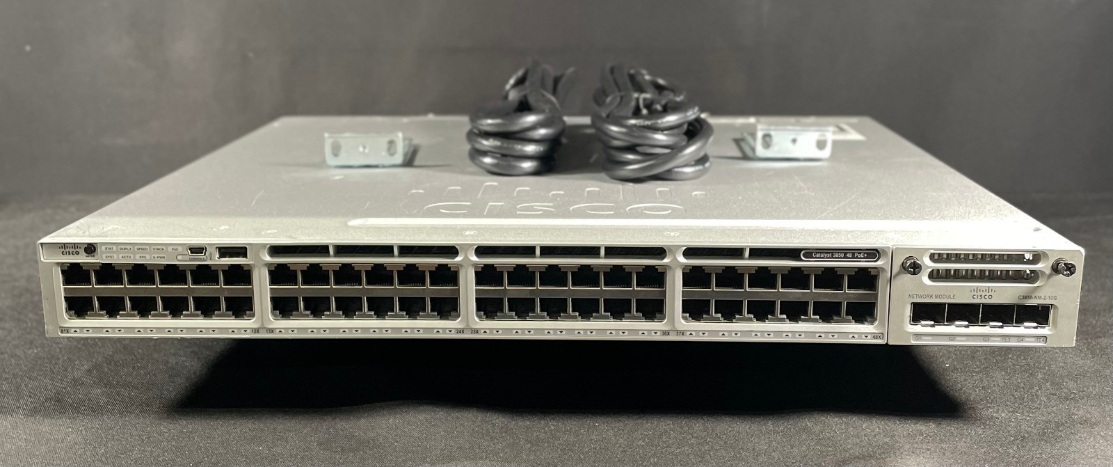 Cisco WS-C3850-48F-L 48 Port PoE+ Gigabit  Switch w/ C3850-NM-2-10G -Fast Ship