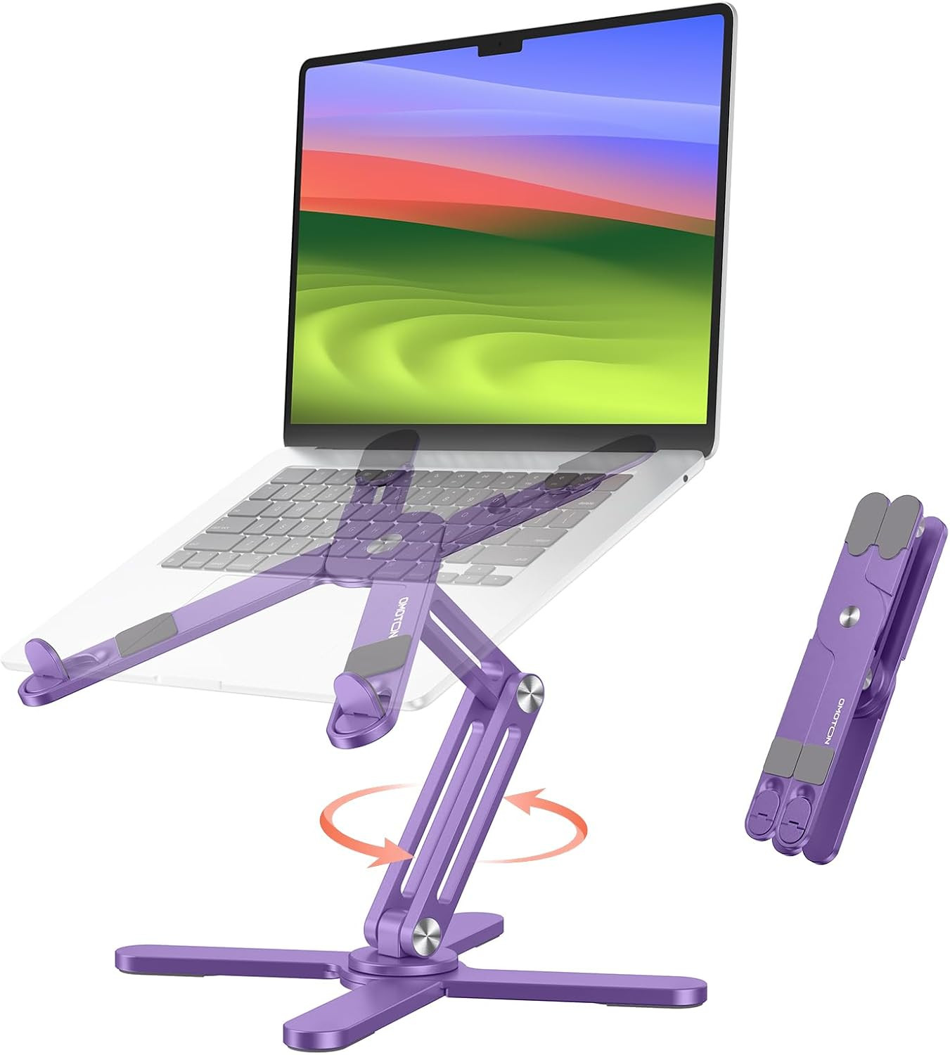 LA10 360° Rotating Laptop Stand Riser Foldable for Desk|Aluminium Alloy,Tool-Fre