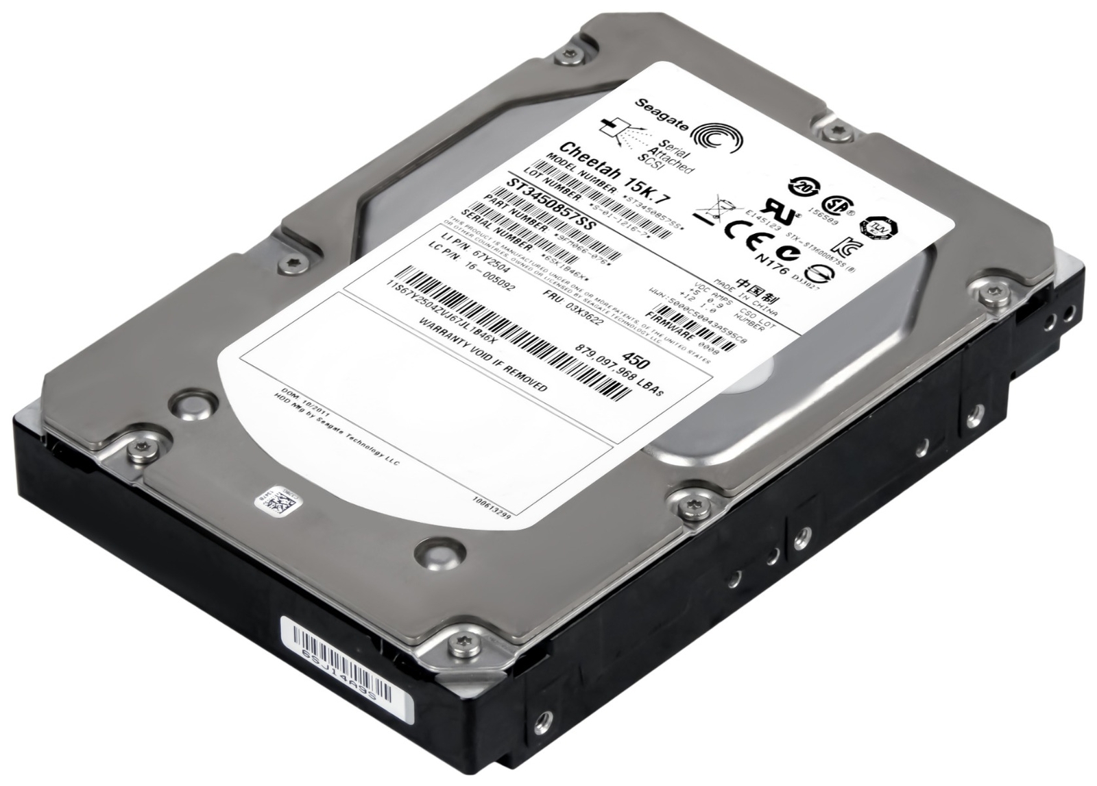 HARD DRIVE IBM 03X3622 67Y2504 ST3450857SS 450GB 15K 16MB SAS-2 3.5'' 