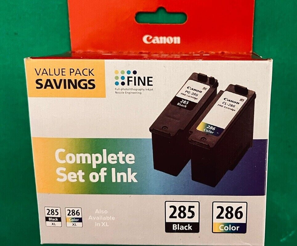 Genuine Canon 285 286 Ink Cartridges for Canon 7820 7722 Printer-New