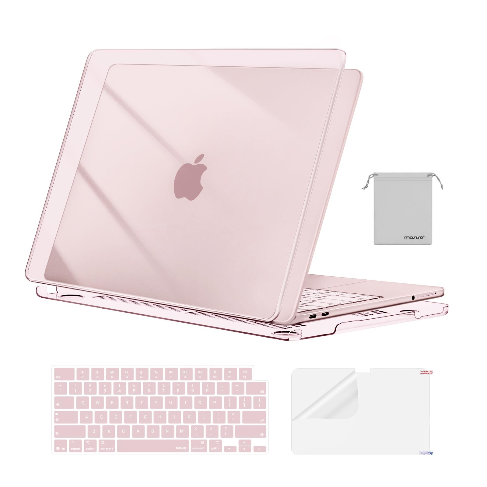 MOSISO Compatible with MacBook Neo Case 13 inch 2026 Release Crystal Blush